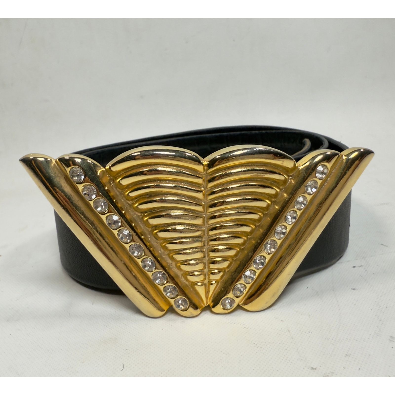 Designer Vintage Georges Gallet Gold/Rhinestone Art Deco Belt size S Size ONE SIZE - 6 Thumbnail