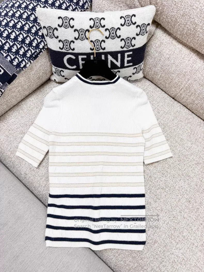 Chanel Chanel Love stripe double C logo love embroidery knitted s Size S / US 4 / IT 40 - 3 Thumbnail