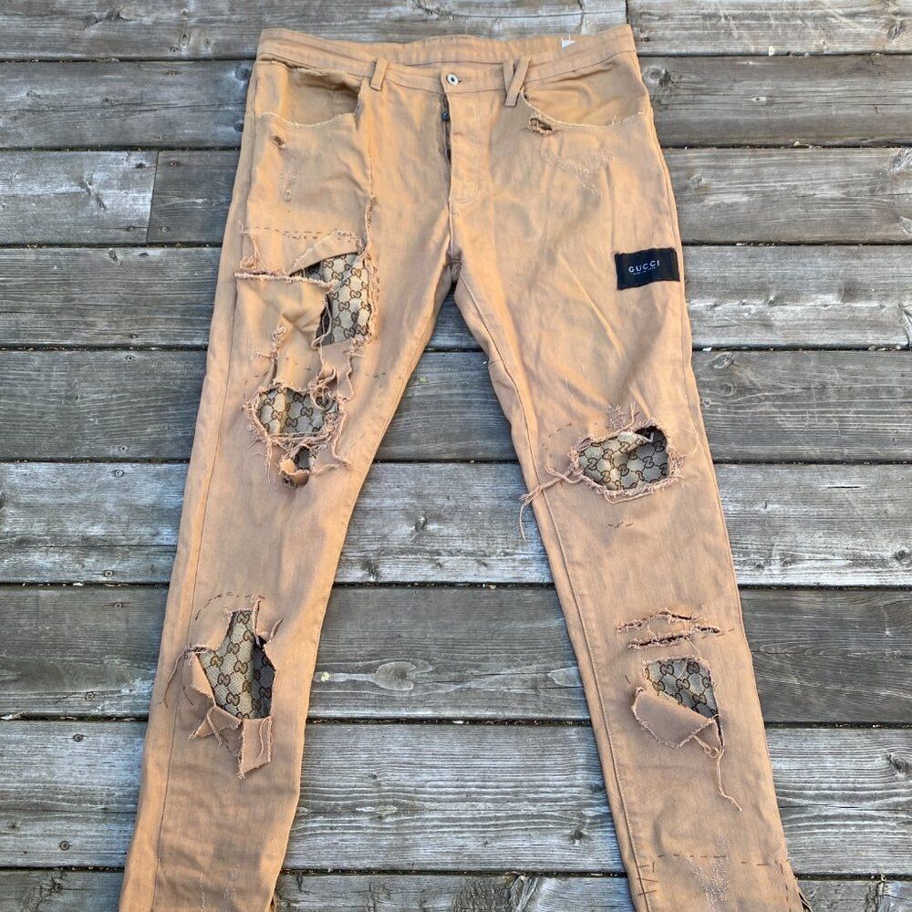 Kollar Clothing Custom Kollar X Gucci Patchwork Jeans Size 34 Size US 34 / EU 50 - 9 Thumbnail