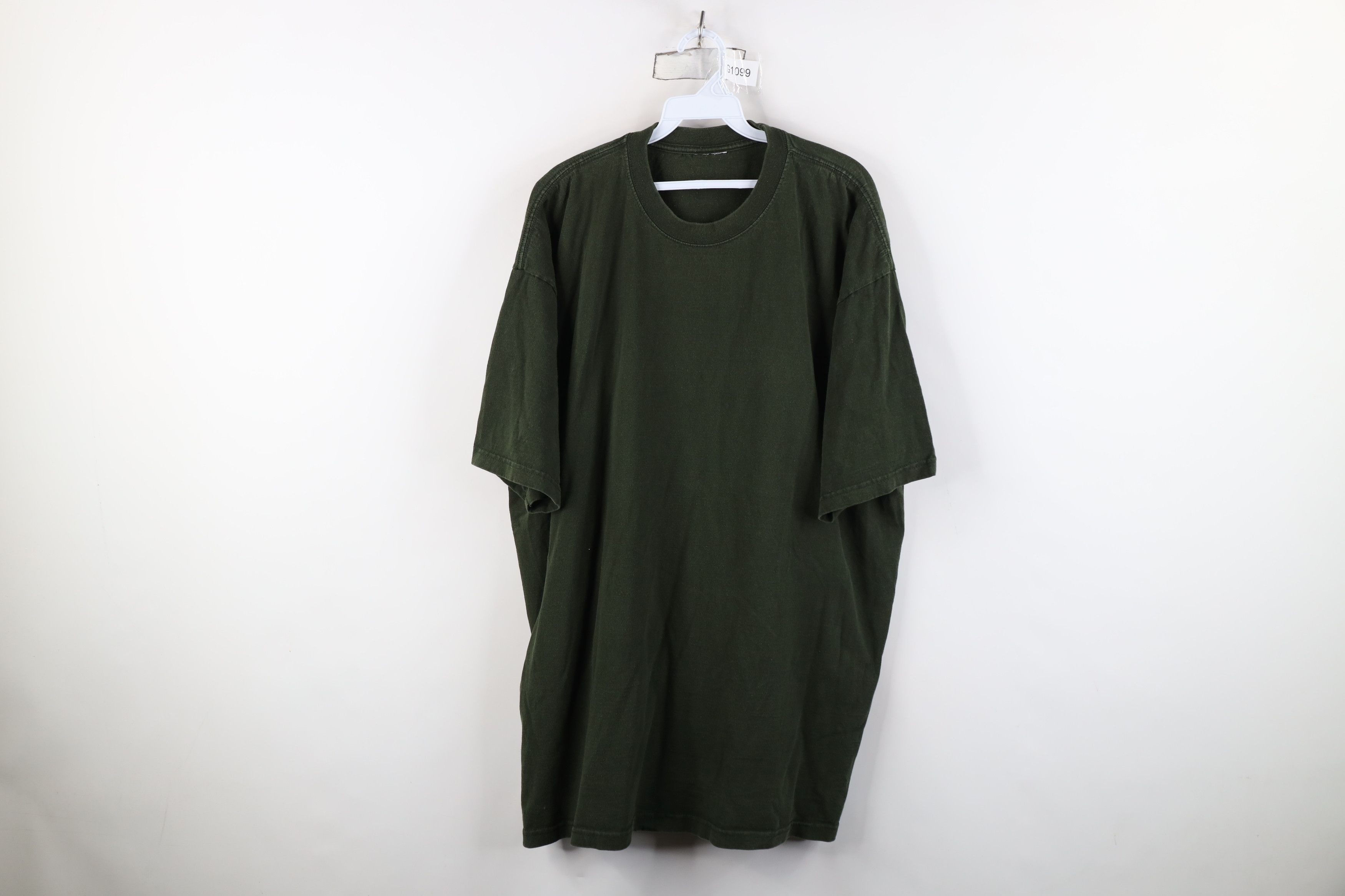 Vintage Vintage 90s Streetwear Heavyweight T-Shirt Green Cotton Size US XXL / EU 58 / 5 - 1 Thumbnail
