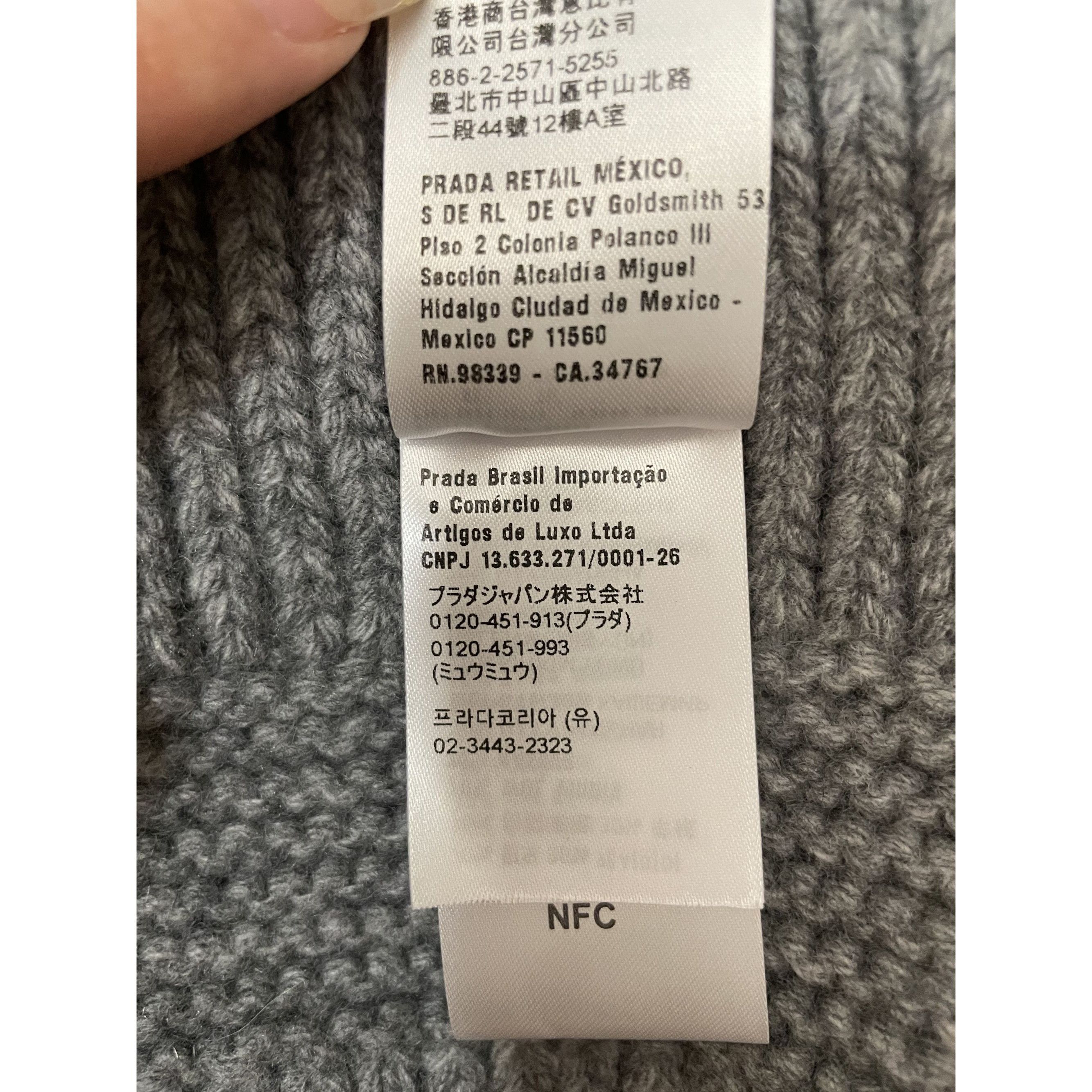 Miu Miu Miu Miu Gray Ribbed Knit Wool & Cashmere Scarf Made In Italy Size ONE SIZE - 7 Thumbnail