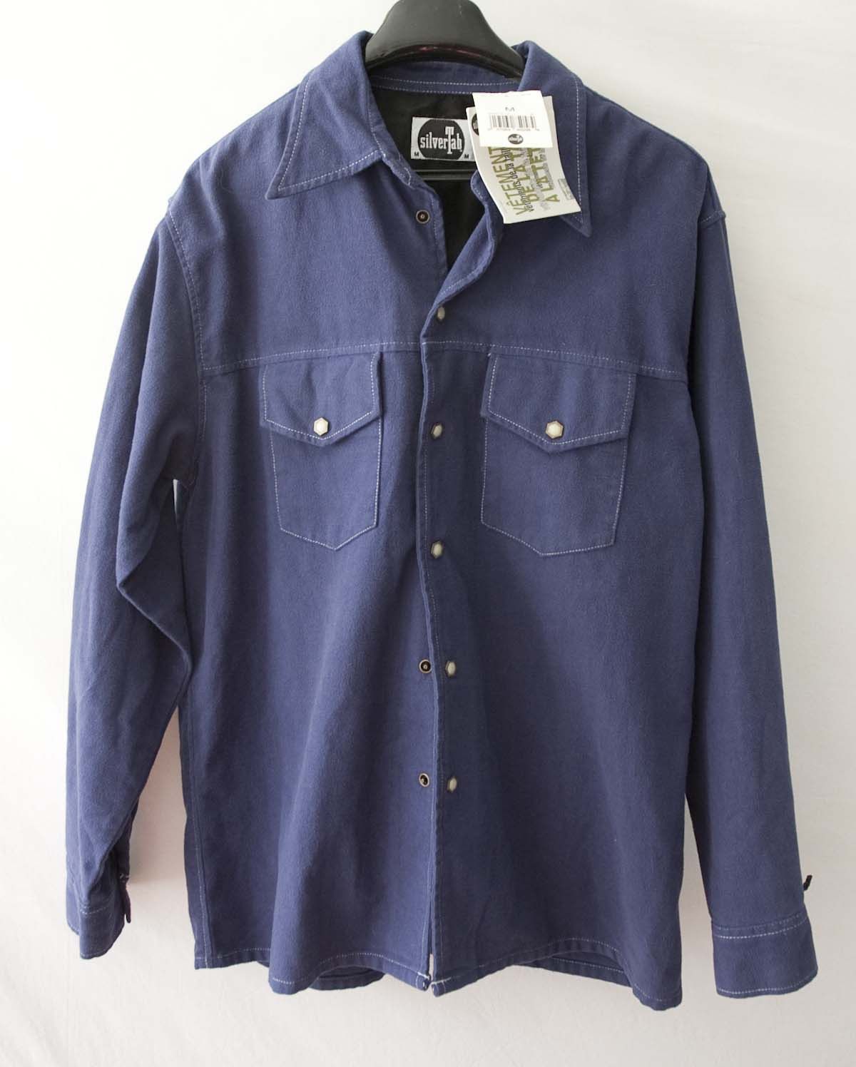 Levi's New Silver Tab Levis Heavy Shirt Snap Button Size M Blue Size US M / EU 48-50 / 2 - 1 Thumbnail