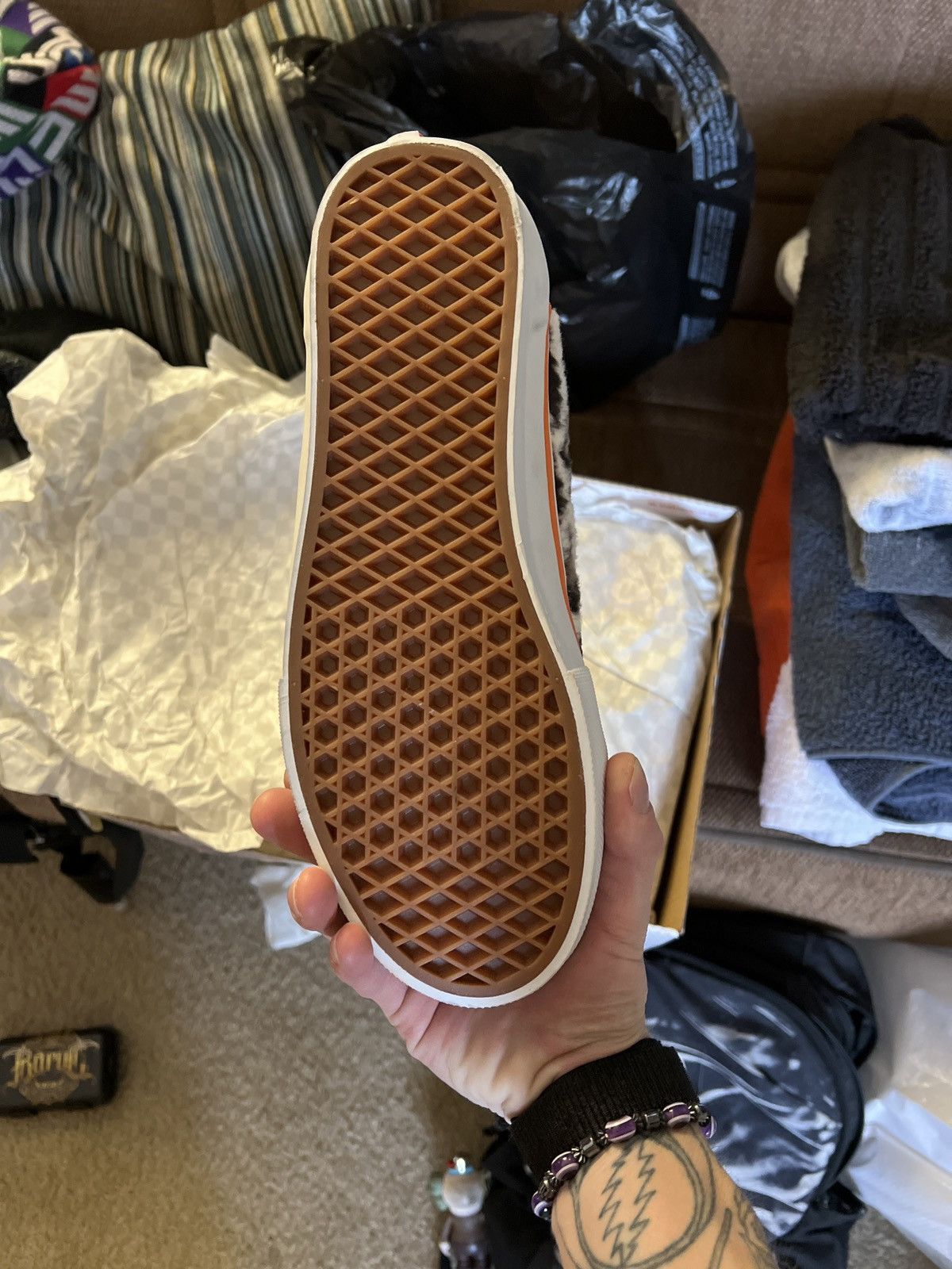 image of Supreme, Vans, Leopard Orange Skate Old-School Shoes, Men's (Size 9)