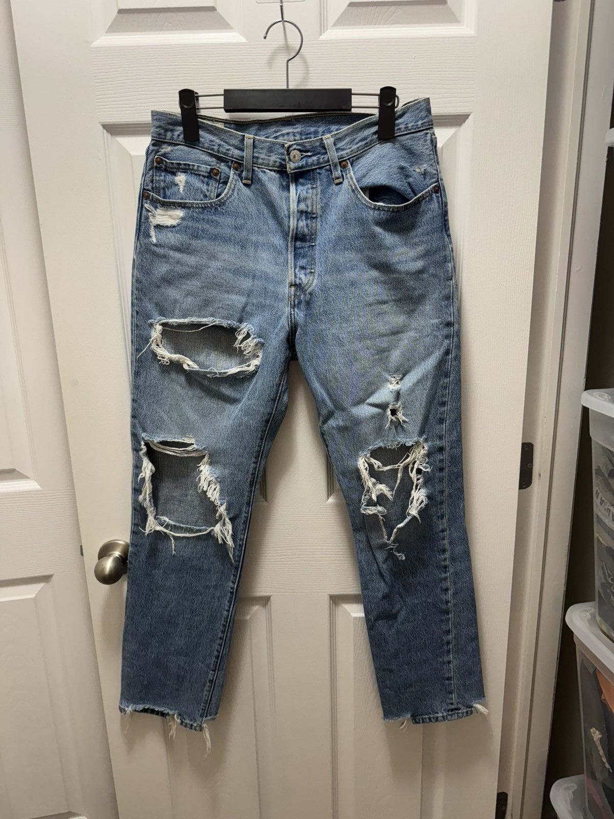 Levi's Made & Crafted Levi's Levis 510 XX Distressed Denim Jeans Blue Rare Size US 32 / EU 48 - 1 Thumbnail