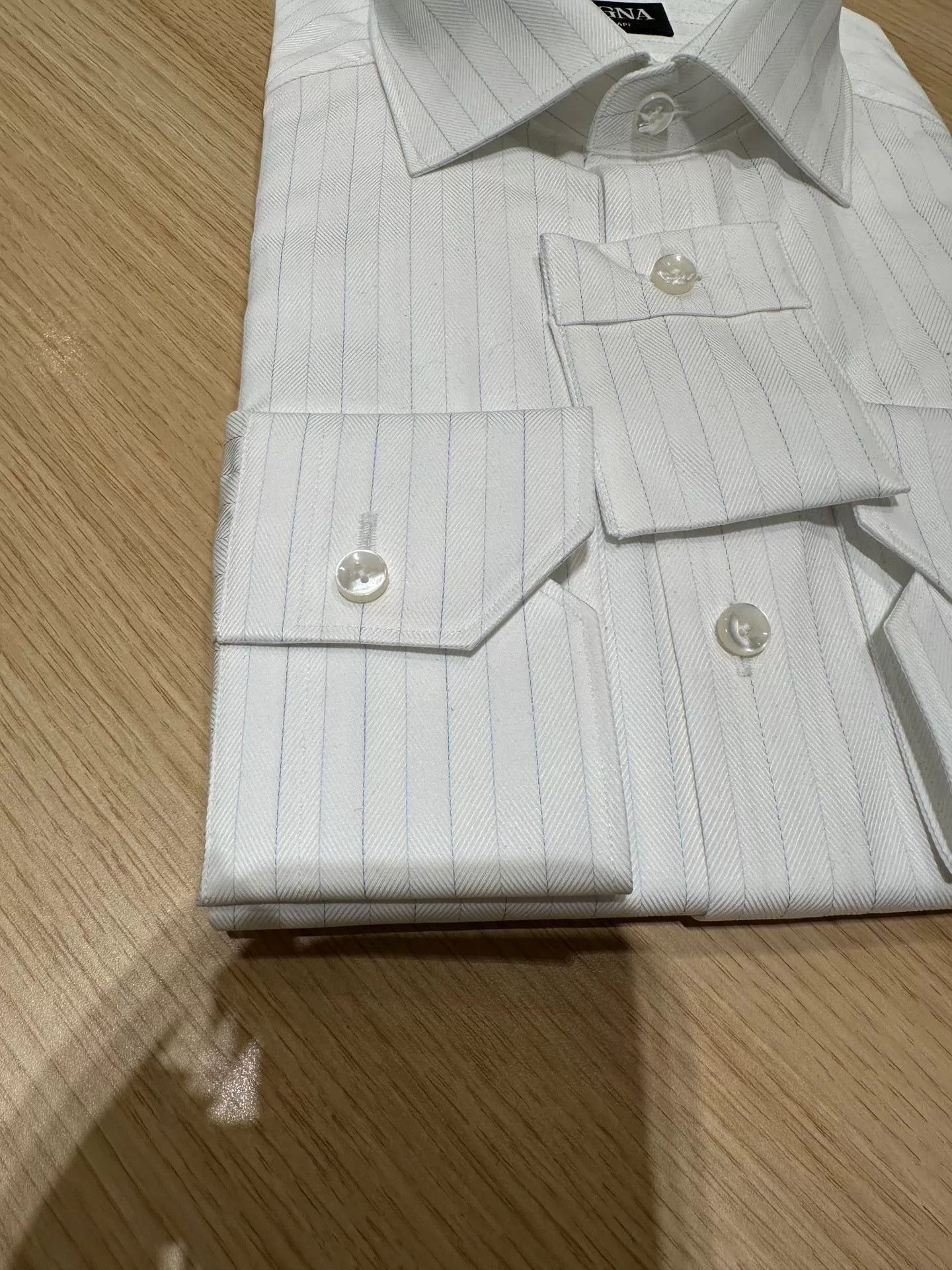 Ermenegildo Zegna Zegna Slim Fit White Long Sleeve Shirt Size US S / EU 44-46 / 1 - 2 Thumbnail