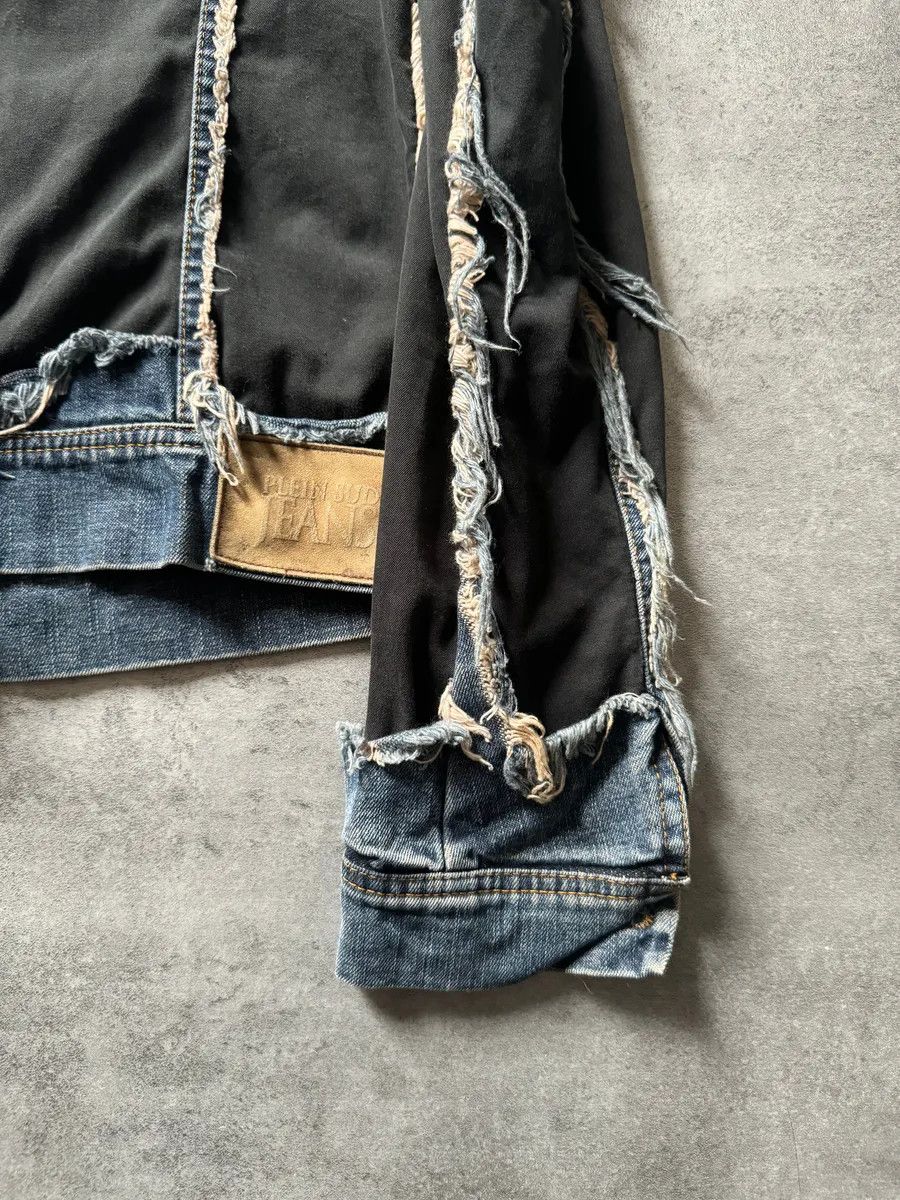 Designer × Vintage 2000s Plein Sud Distressed Hybrid Denim Jacket Size XS / US 0-2 / IT 36-38 - 5 Thumbnail