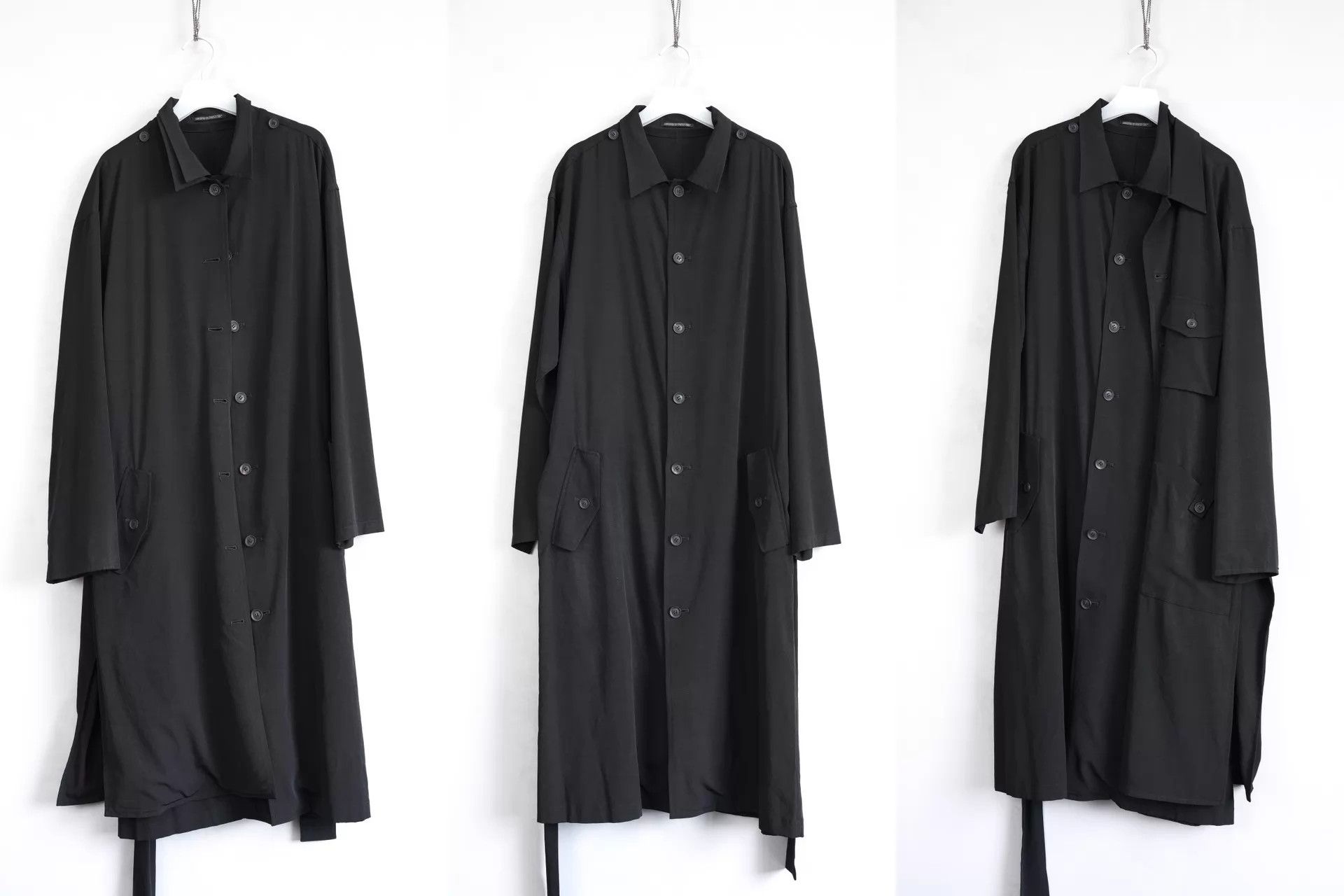 Yohji Yamamoto Yohji Yamamoto 21SS Double-Layer Acetate Belted Coat BLK Size US S / EU 44-46 / 1 - 2 Thumbnail