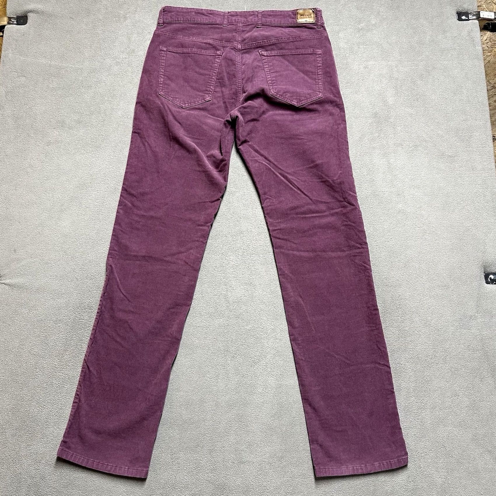 Peter Millar Peter Millar Pants Mens 32 Burgundy Red Corduroy 5-Pocket Straight Leg Casual Chino Cotton Draper Mens Size US 32 / EU 48 - 2 Thumbnail