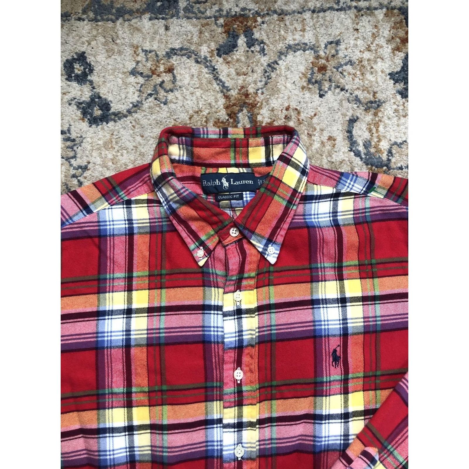 Ralph Lauren Ralph Lauren Shirt Mens XL Red Plaid Flannel Long Sleeve Button-Down Classic Fit Size US XL / EU 56 / 4 - 2 Thumbnail