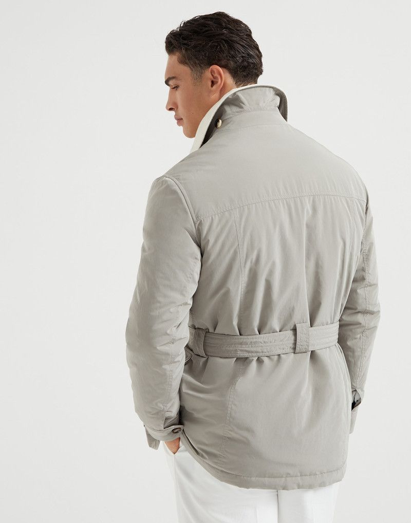 Brunello Cucinelli o1la1rc1a0326 Water-Resistant Microfiber Belted Jacket Grey Size US XL / EU 56 / 4 - 2 Thumbnail