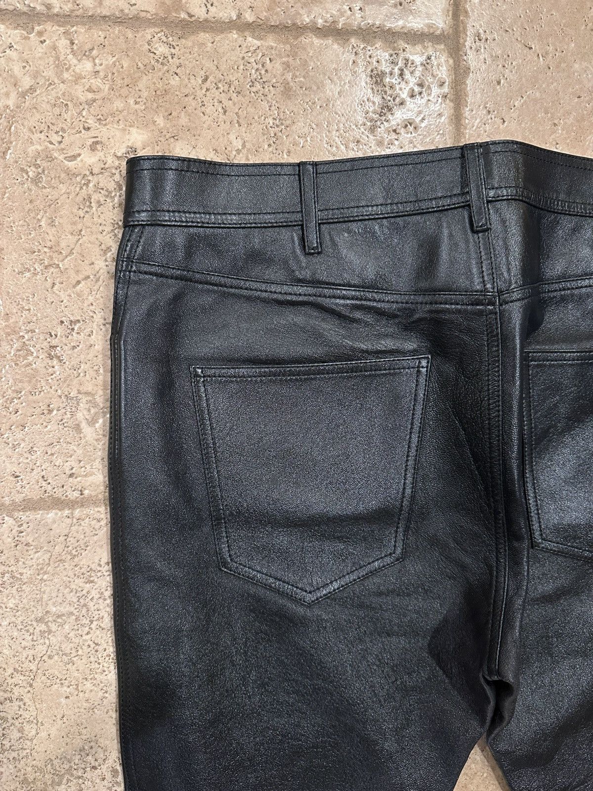 Celine Celine x Hedi Slimane Black Lambskin Leather Pants Size US 34 / EU 50 - 11 Thumbnail