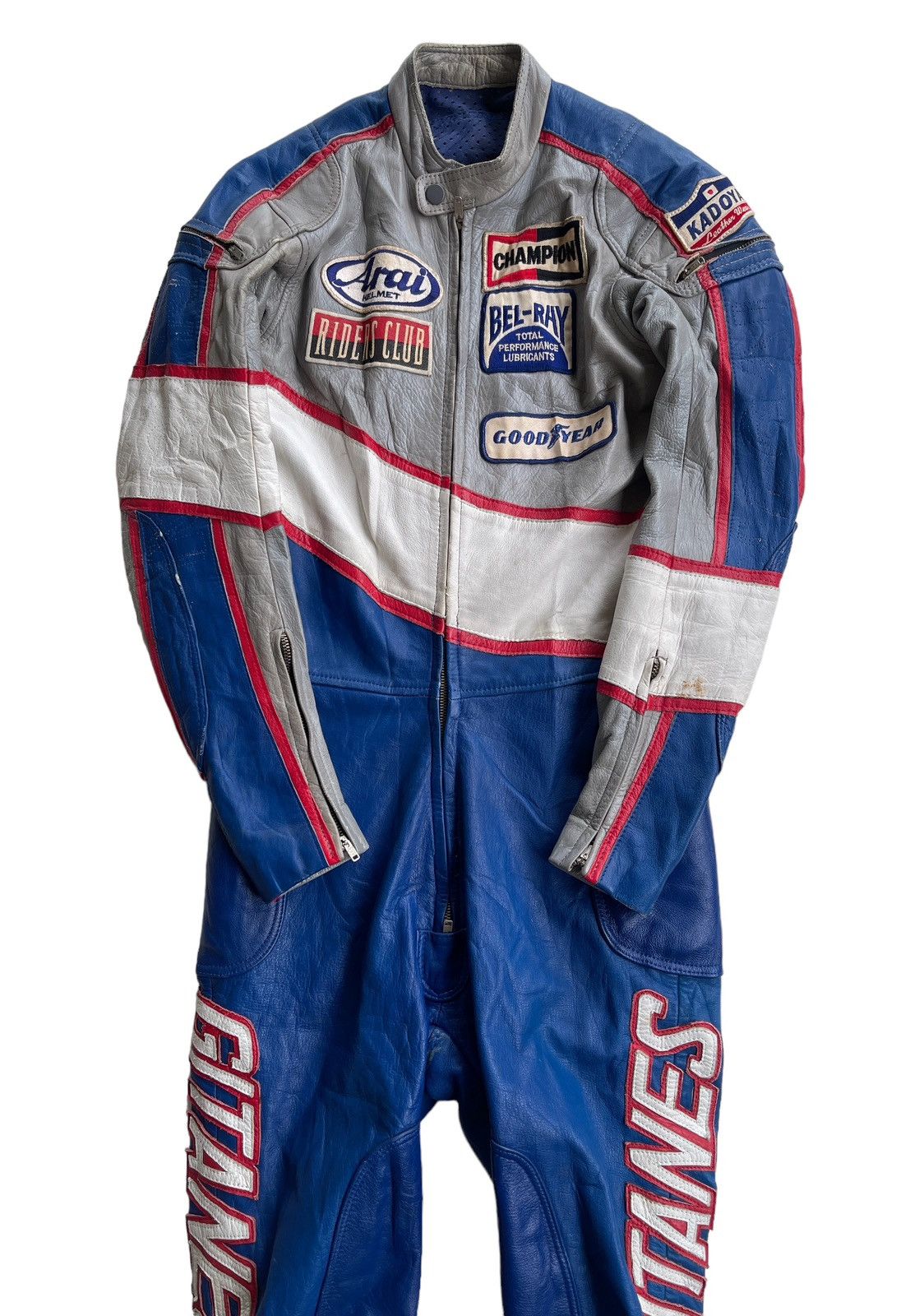 Japanese Brand Vintage 80s Kadoya Leather Racing Suit Size US 28 / EU 44 - 3 Thumbnail