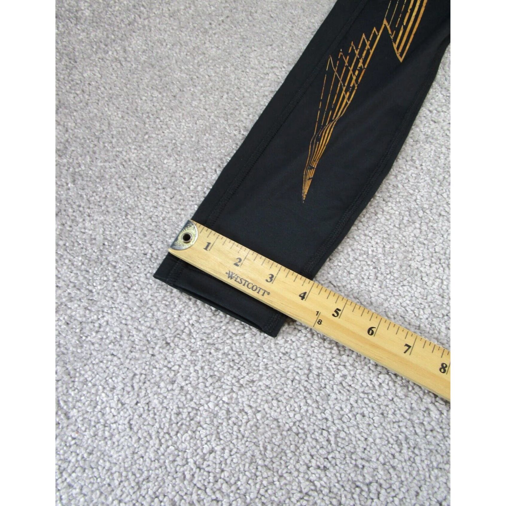 Under Armour Under Armour Compression Leggings Womens XS Black Gold Full Length Size 26" / US 2 / IT 38 - 4 Thumbnail