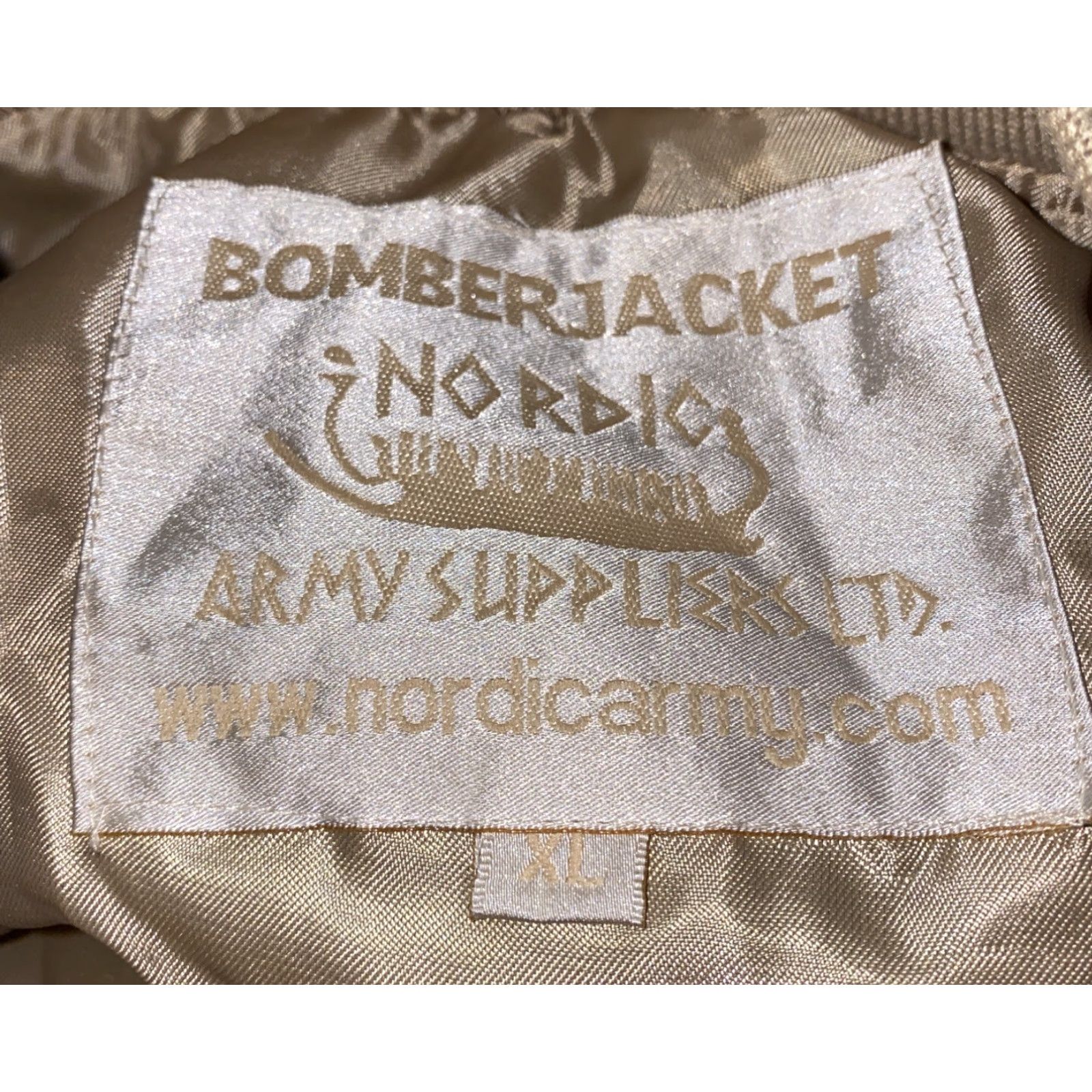 Vintage Army Suppliers Jacket Mens Bomber Jacket Full Zip XL Beige Army Size US XL / EU 56 / 4 - 7 Thumbnail