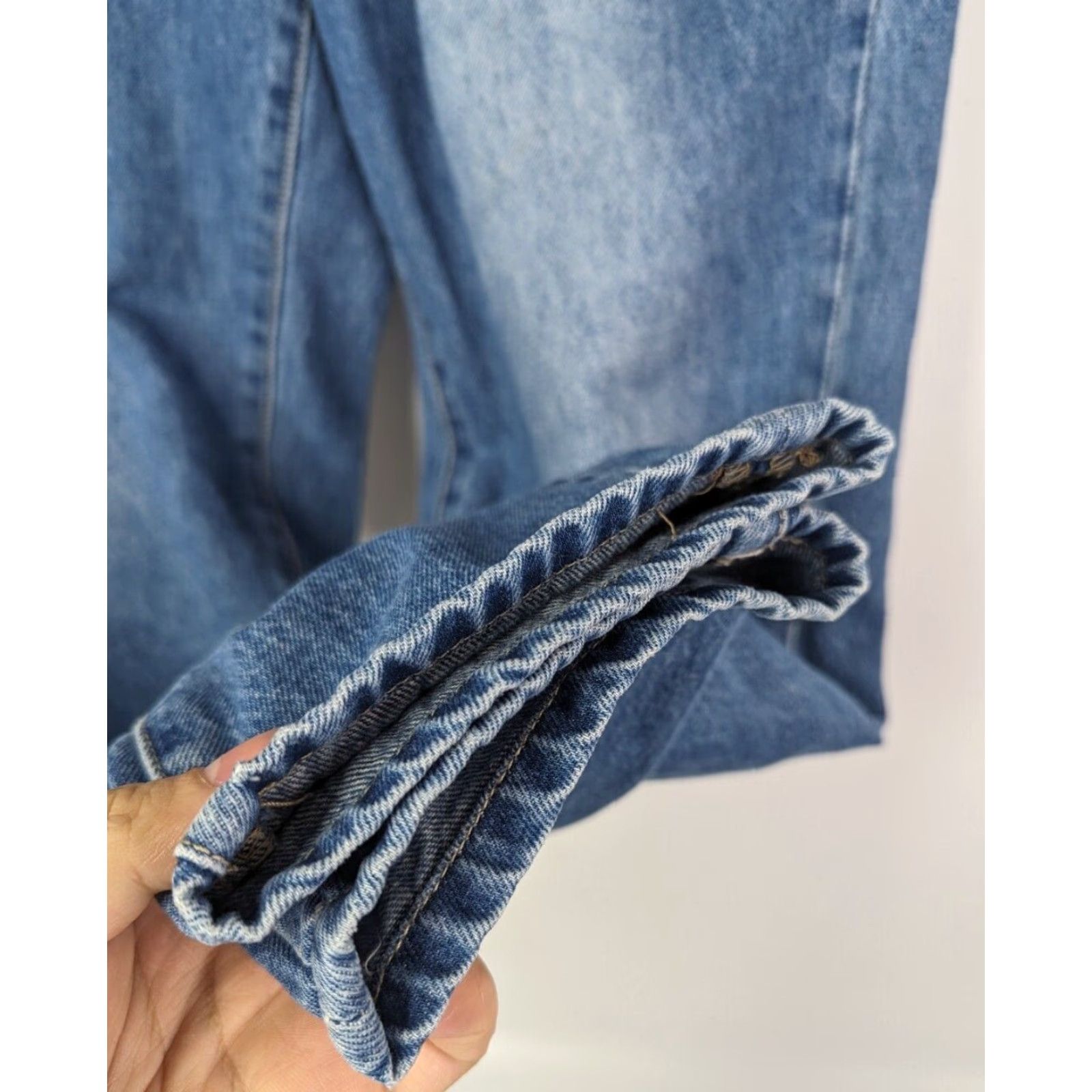 Vintage Kancan Womens Jeans Shirley Ultra High Rise Mom Style Paper Bag Y2K Size 5/26 Blue Denim 5-Pocket Design Regular Fit Womens Jeans Size 27" / US 4 / IT 40 - 3 Thumbnail