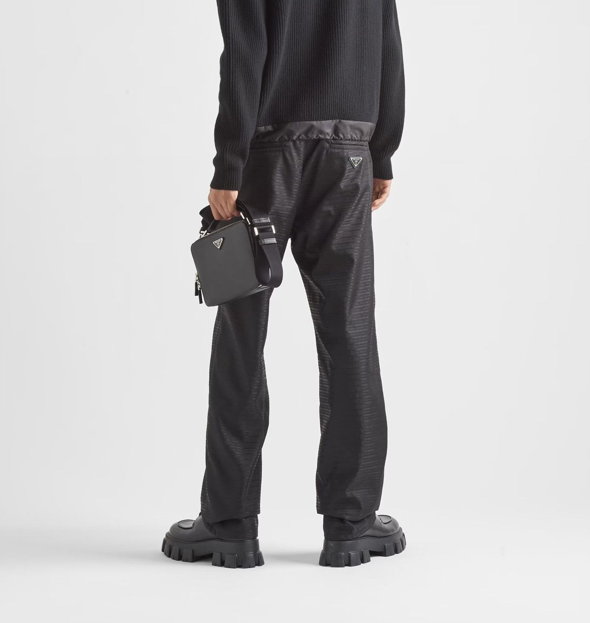 Prada Prada Black Monogram Re-nylon Pants Size US 34 / EU 50 - 1 Thumbnail