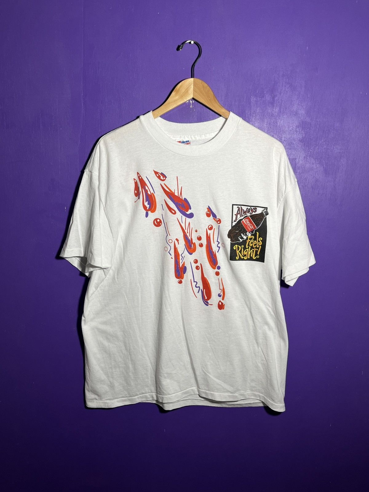 Vintage 90s Coca-Cola always feels right art tee