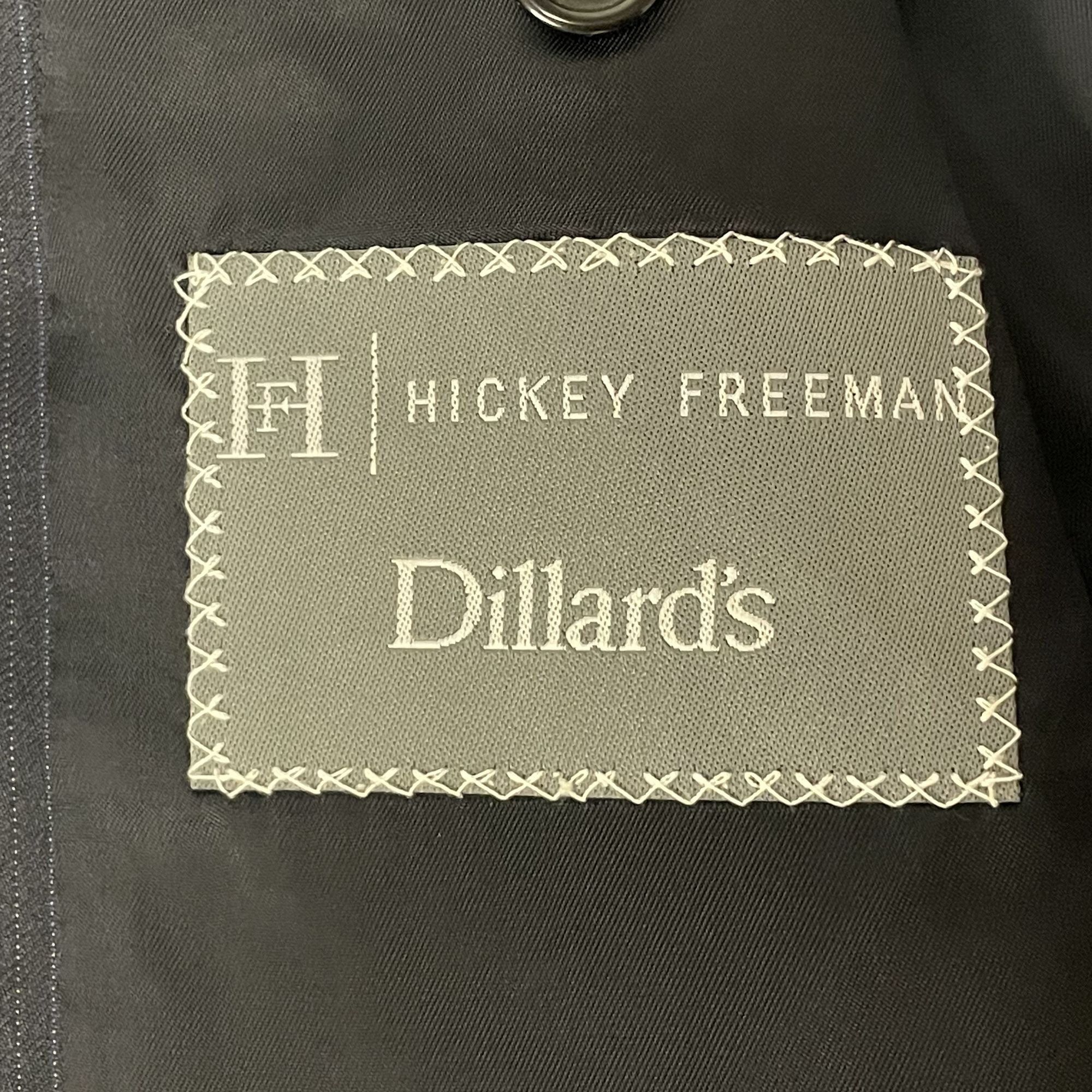 Hickey Freeman Vtg Hickey Freeman Loro Piana Navy Blue Pinstripe Sport Coat Size 44R - 11 Thumbnail