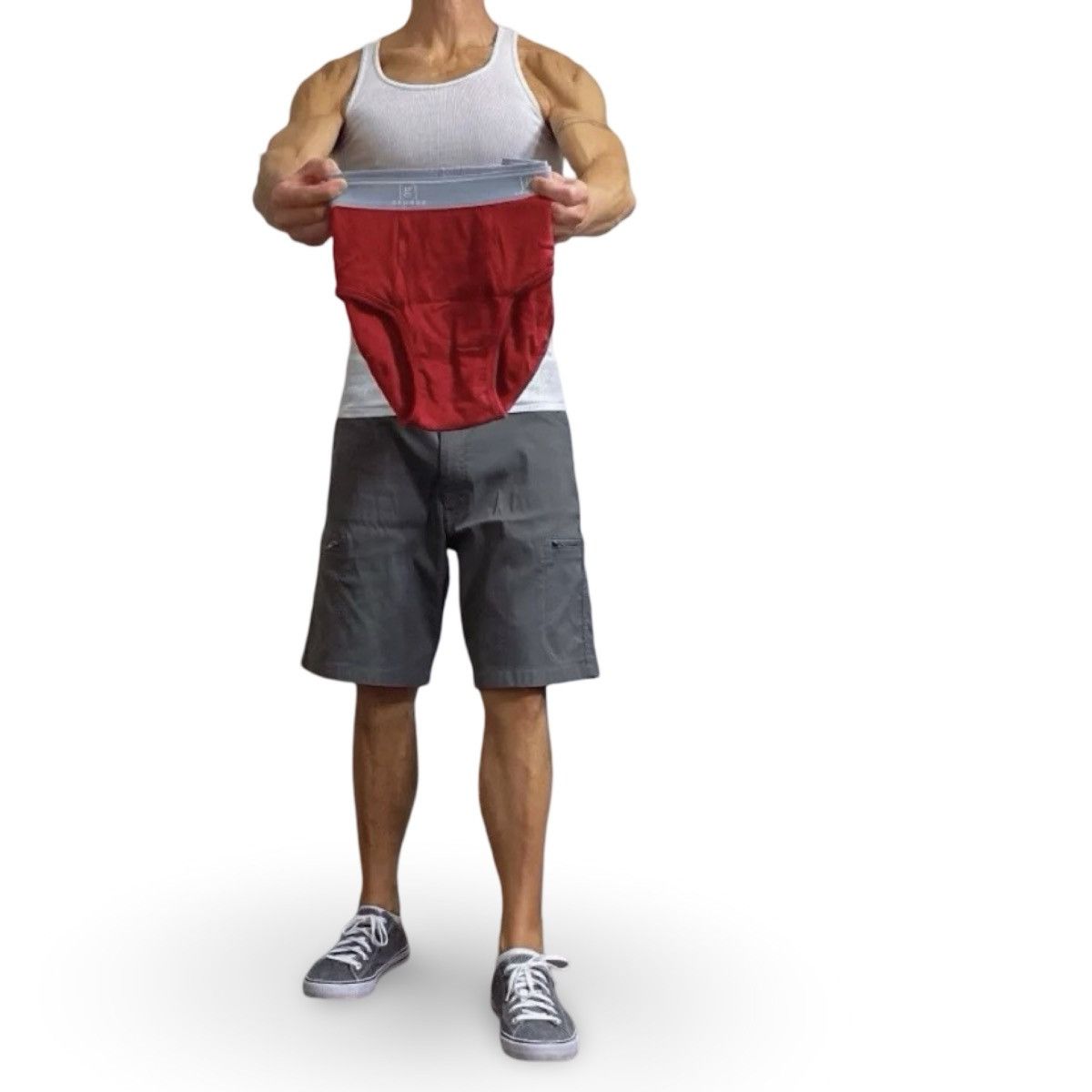 George George Red / Gray Men’s Underwear Briefs Size Large Size 36 - 2 Thumbnail