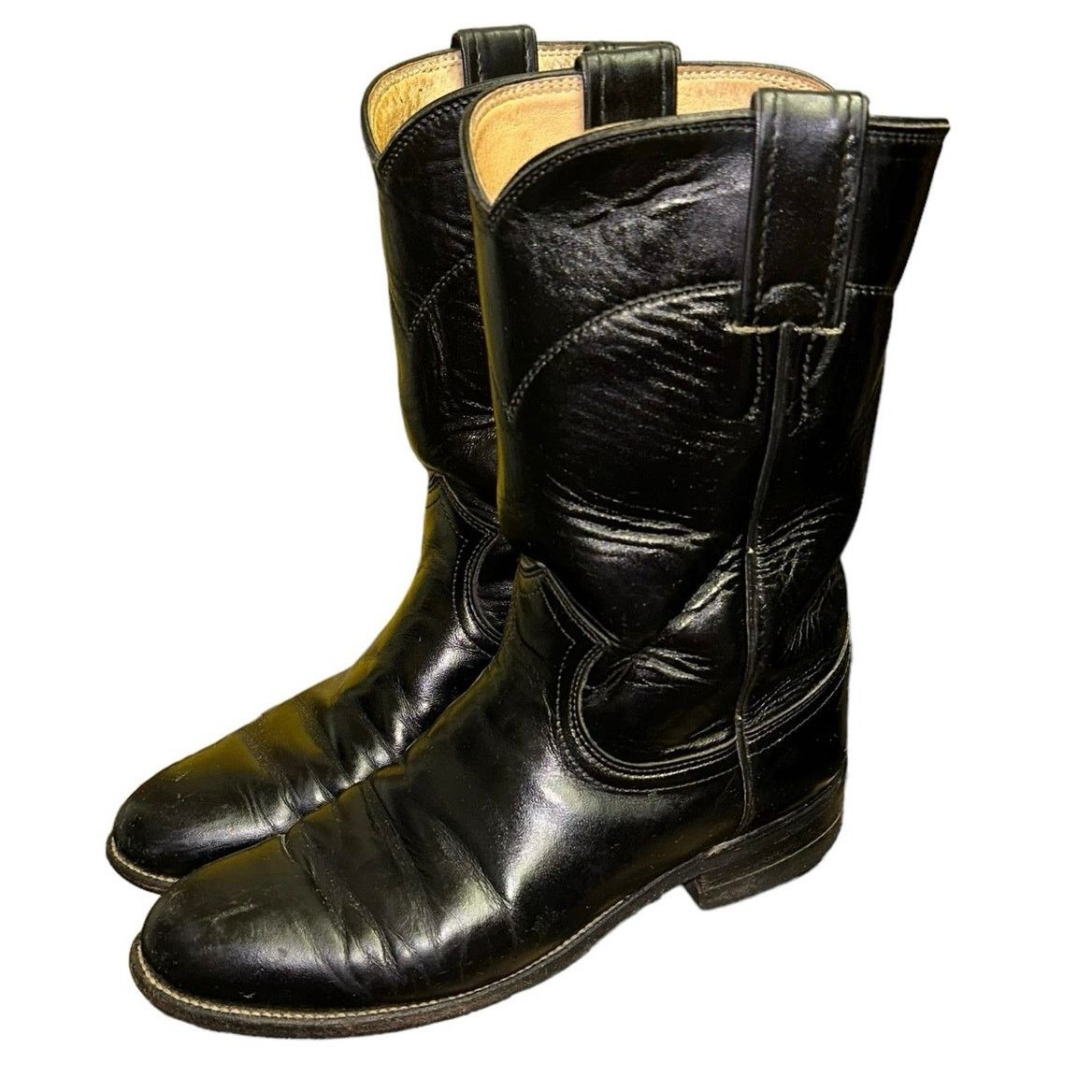 Justin Justin Black Classic Roper Boots Size US 6 / IT 36 - 4 Thumbnail