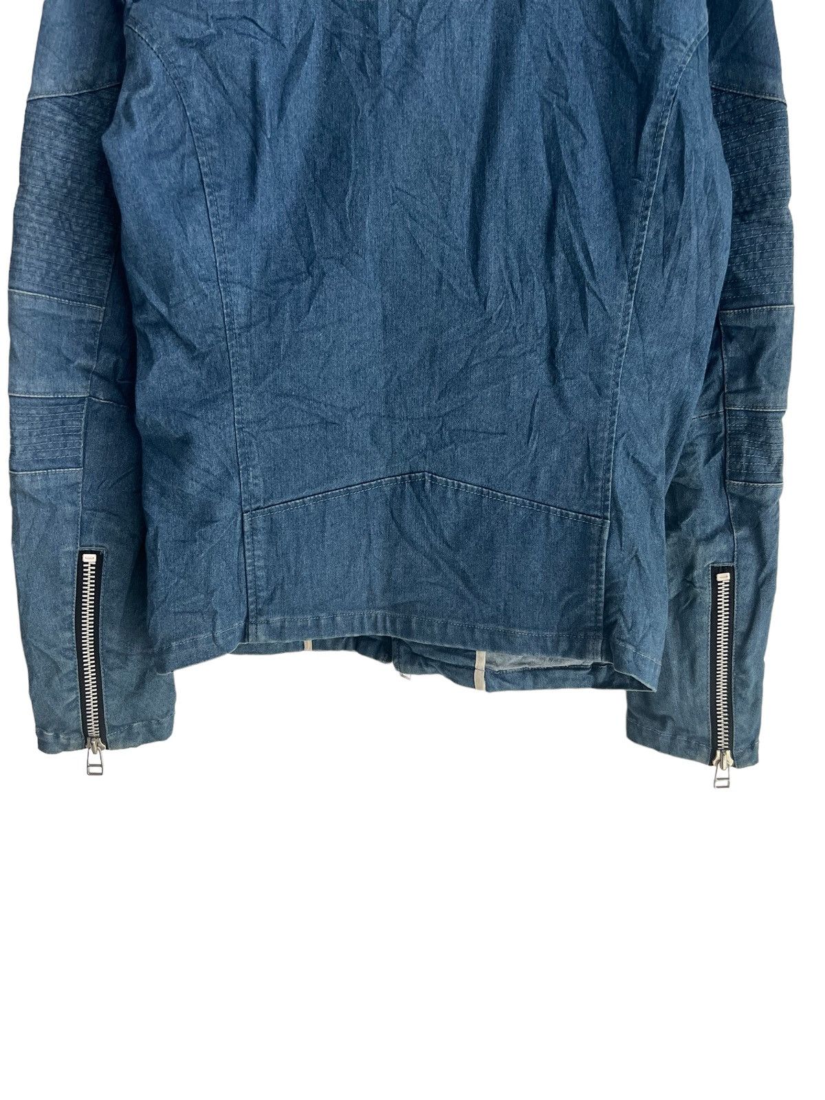 Kiminori Morishita No ID 🇯🇵 Double Collar Bondage Zipper Indigo Biker Jacket Size US M / EU 48-50 / 2 - 7 Thumbnail