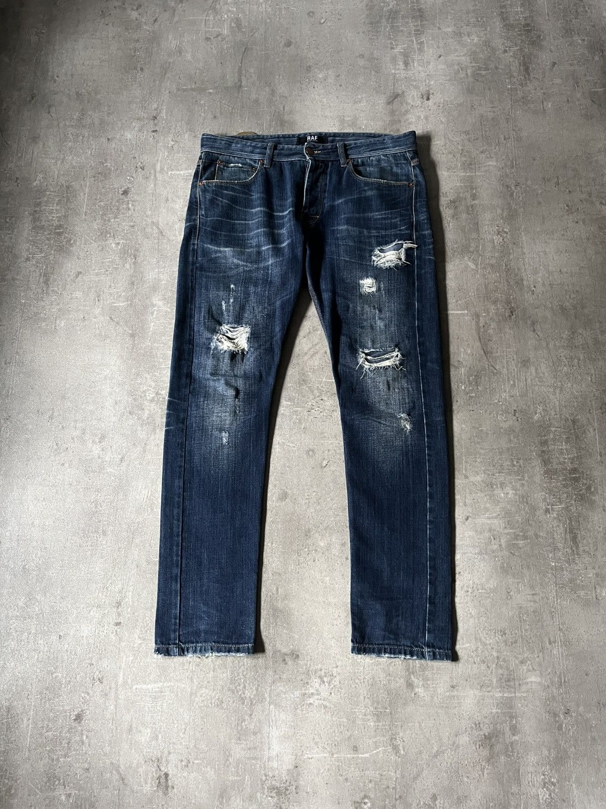 Raf Simons × Raf by Raf Simons Raf by Raf Simons distressed jeans 