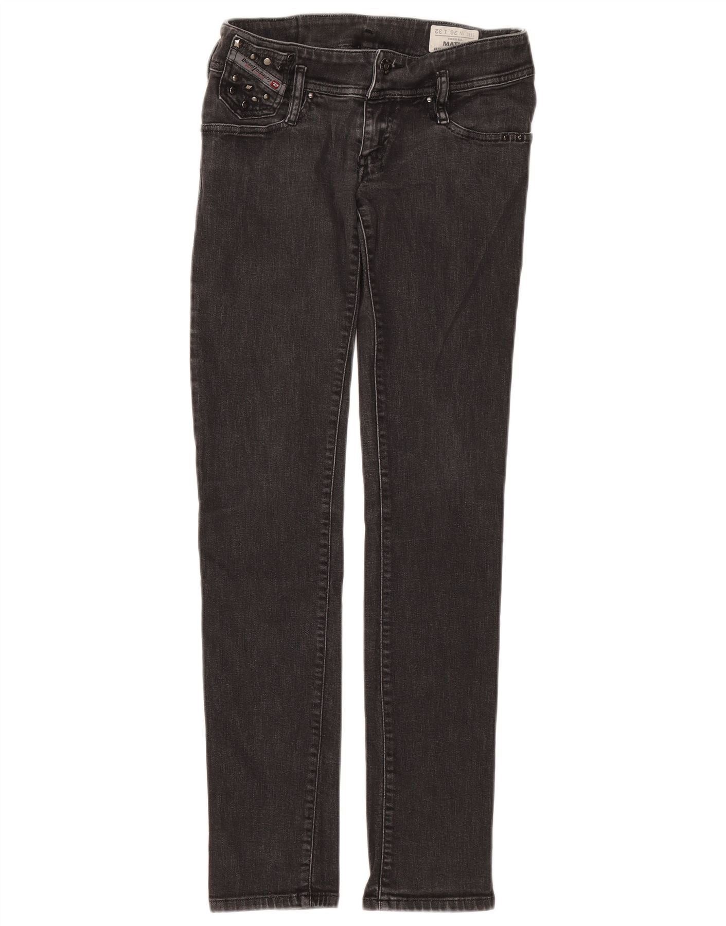 Diesel Womens Matic Skinny Jeans W26 L32 Black Cotton Size 42" / US 20 - 1 Thumbnail