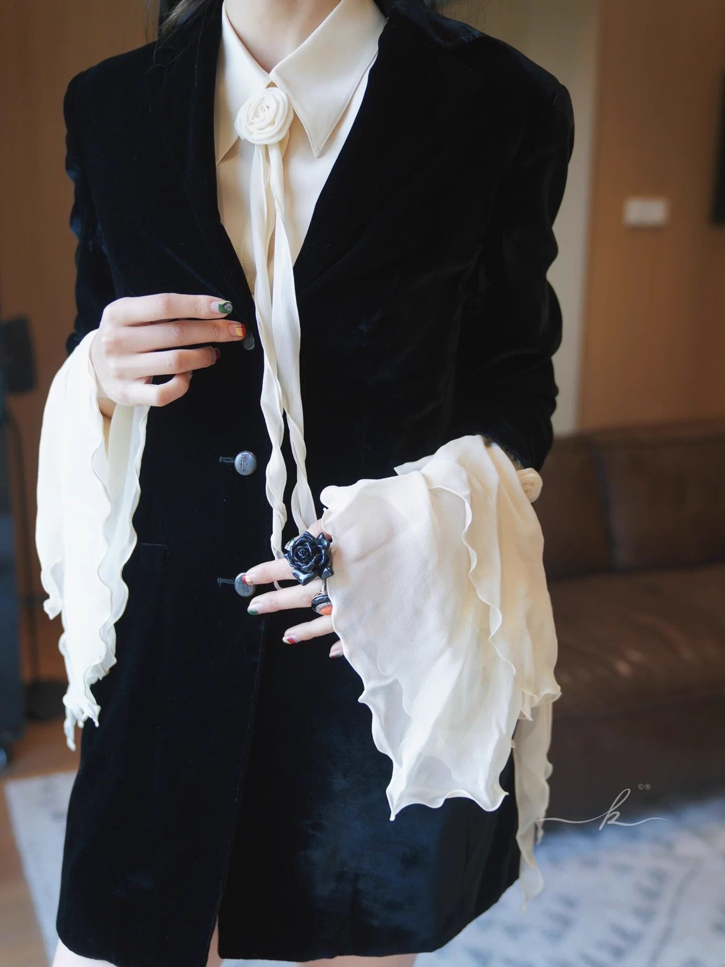 Other Vieuxnew silk white rose handmade shirt champagne white Size ONE SIZE - 2 Thumbnail