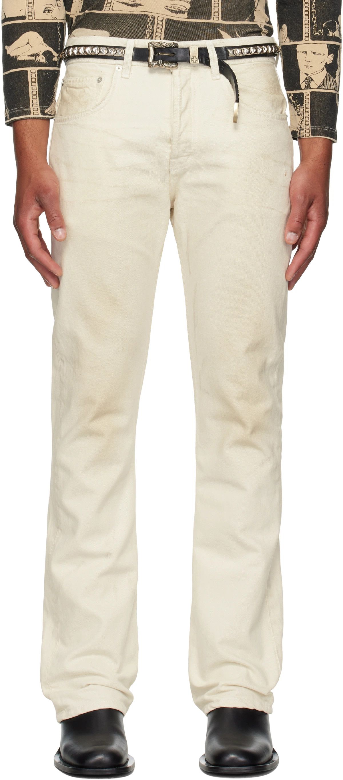 Enfants Riches Deprimes Enfants Riches Déprimés Classic Flare Leg Jeans 'White' Size US 30 / EU 46 - 4 Thumbnail