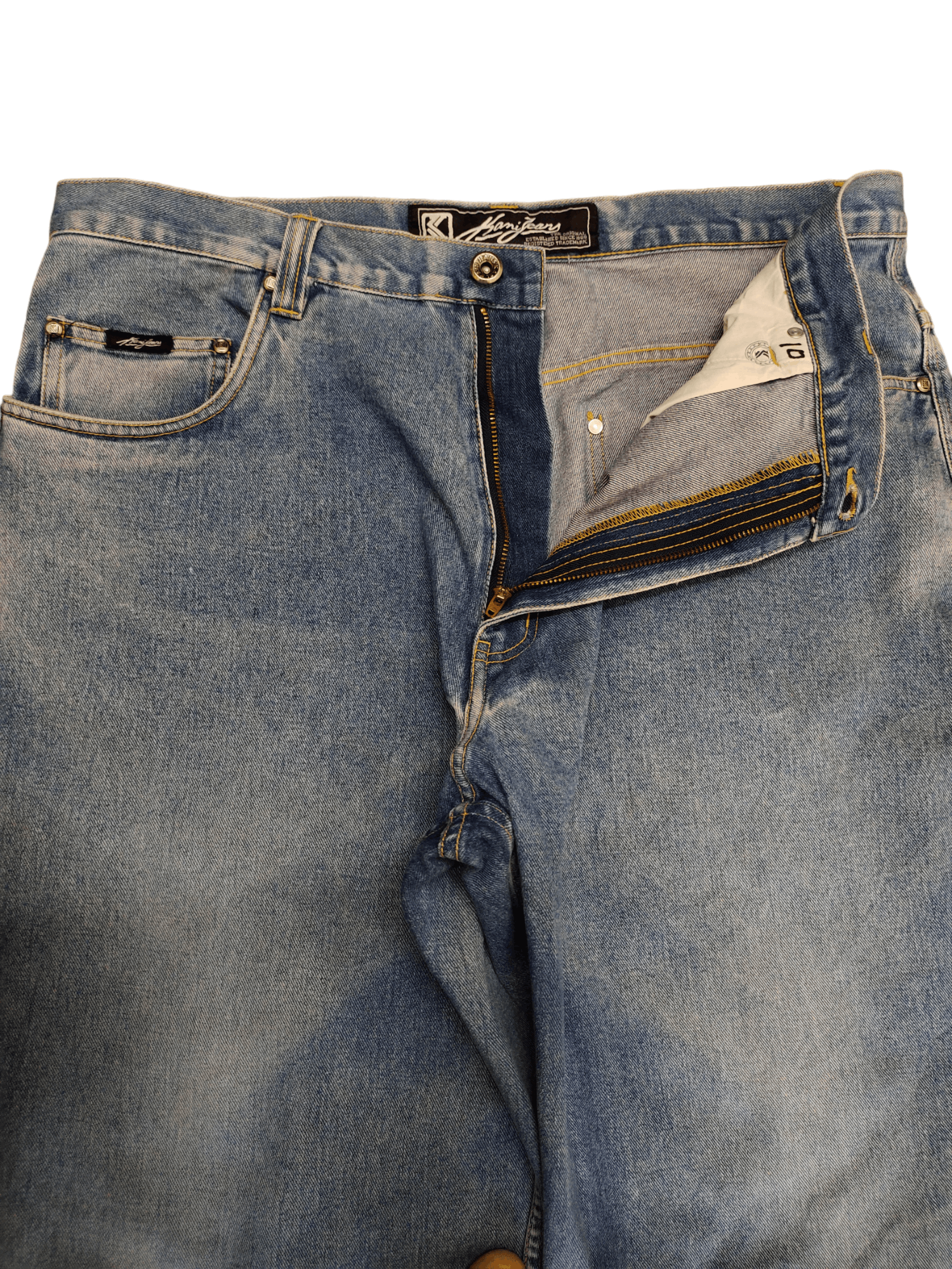JNCO Vintage Y2k Karl Kani Embroider Faded Distress Baggy Jeans Size US 37 - 14 Thumbnail