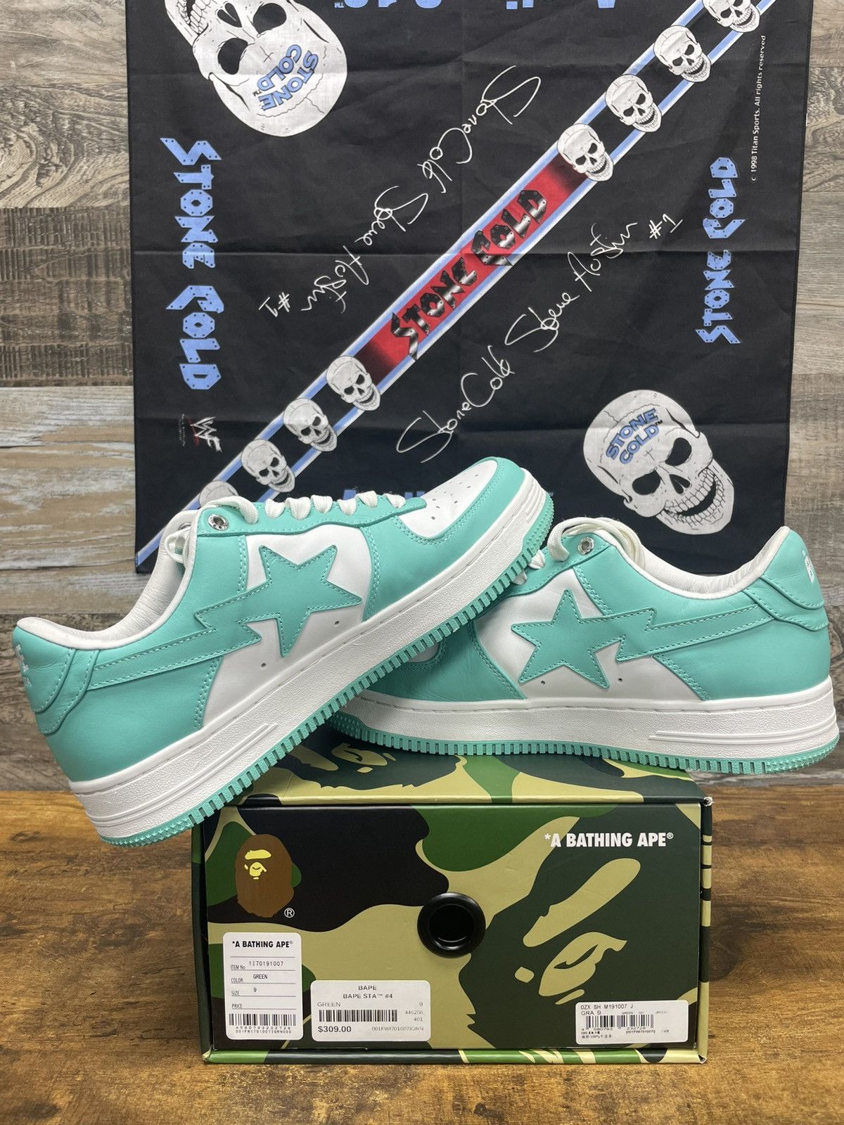 Bape 9-Bapesta Sneaker Pastel Green/White Size US 9 / EU 42 - 2 Thumbnail
