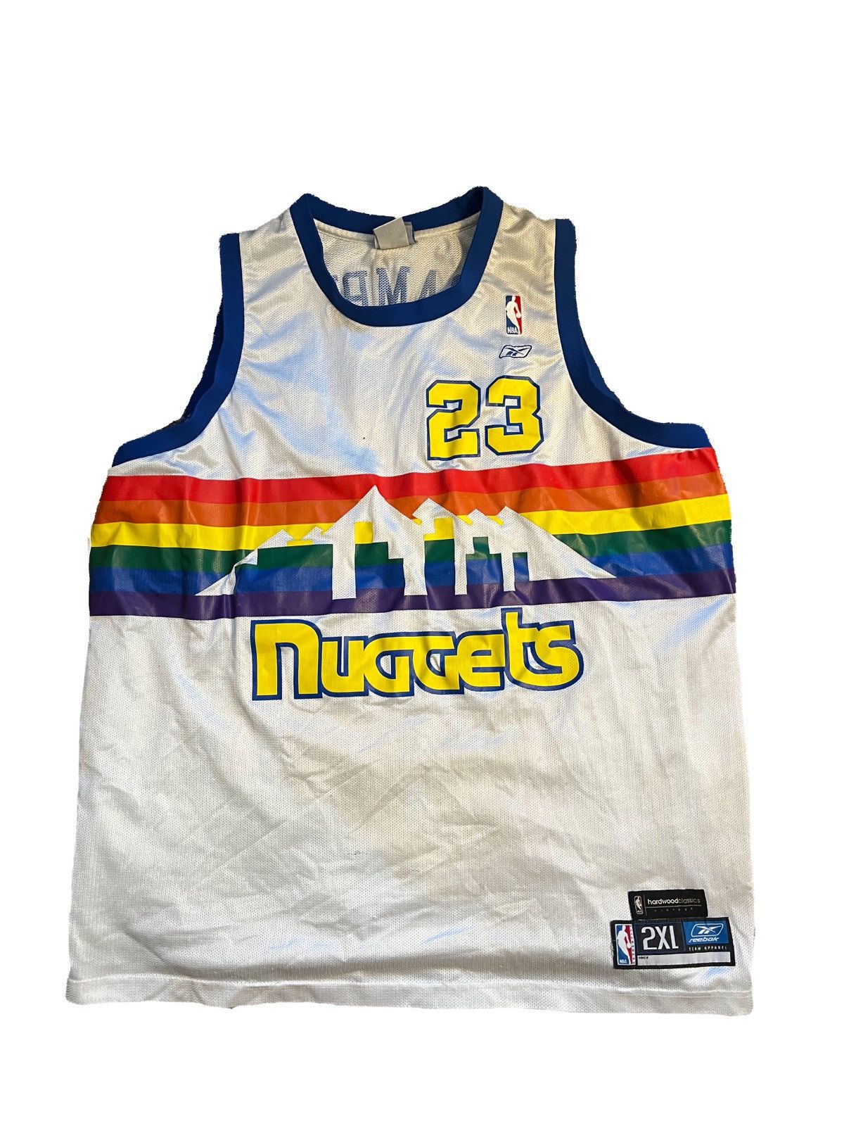 NBA × Reebok × Vintage RARE Nuggets Retro Rainbow Jersey NBA 90’s Size US XXL / EU 58 / 5 - 1 Thumbnail