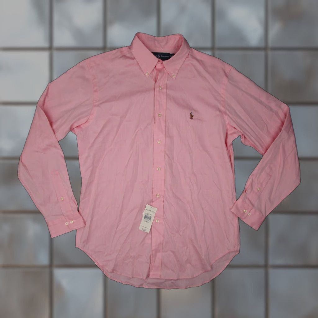 Polo Ralph Lauren Polo Ralph Lauren Dress Shirt Mens 16 34 Pink Azio Classic Button Up Pony Shirt Mens Size 34R - 1 Thumbnail