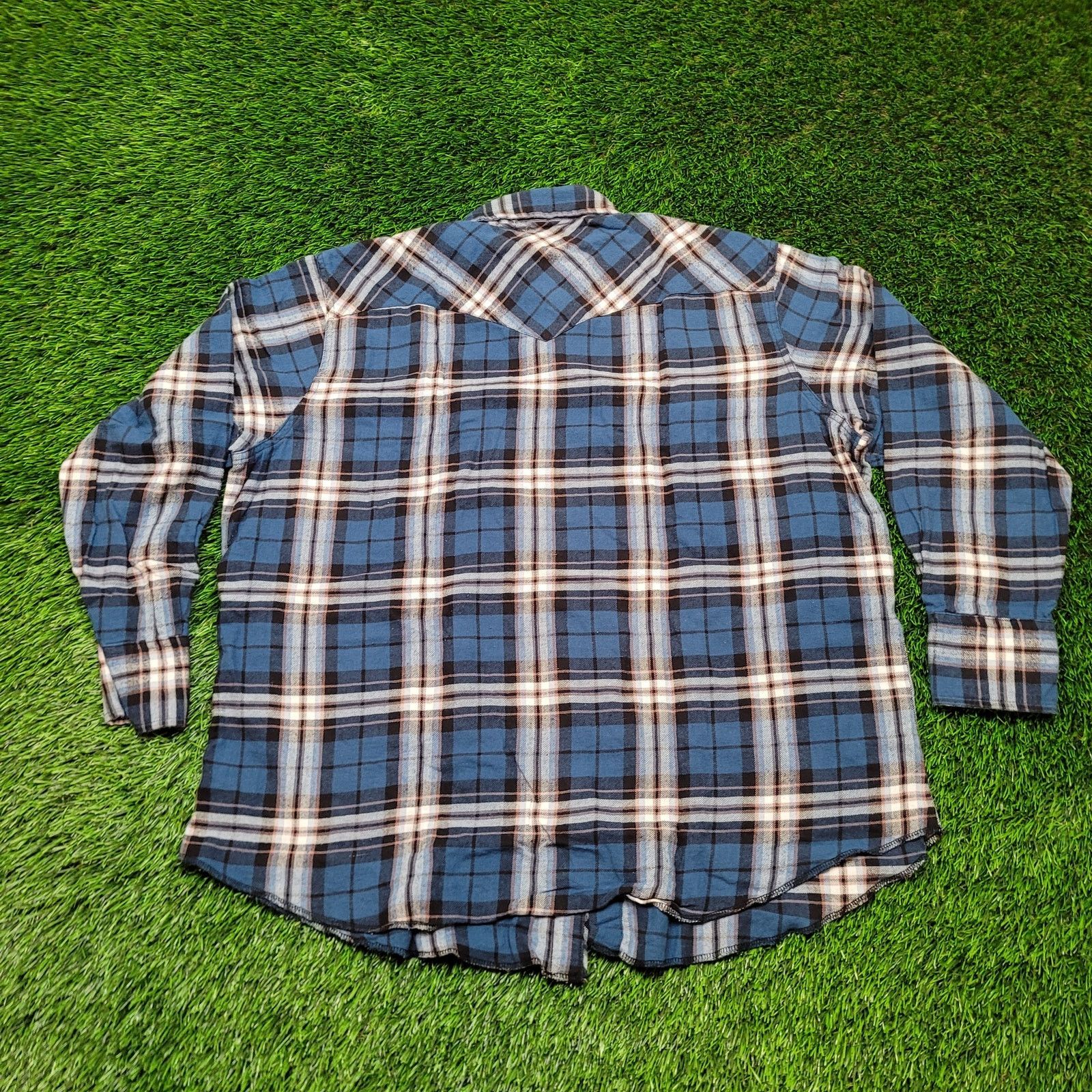 Wrangler VTG Wrangler Western Pearl Snap Flannel Oversized XL Baggy Size US XL / EU 56 / 4 - 3 Thumbnail