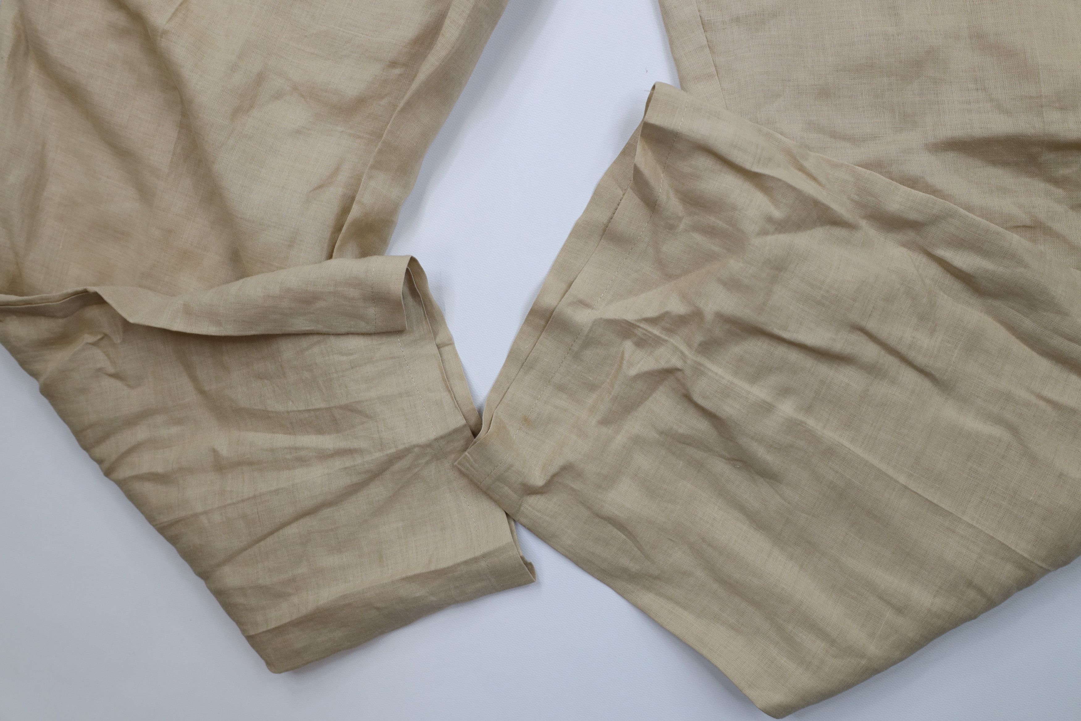 Vintage Vintage 90s Y2K Streetwear Lined Linen Wide Leg Pants Beige Size US 38 / EU 54 - 8 Thumbnail