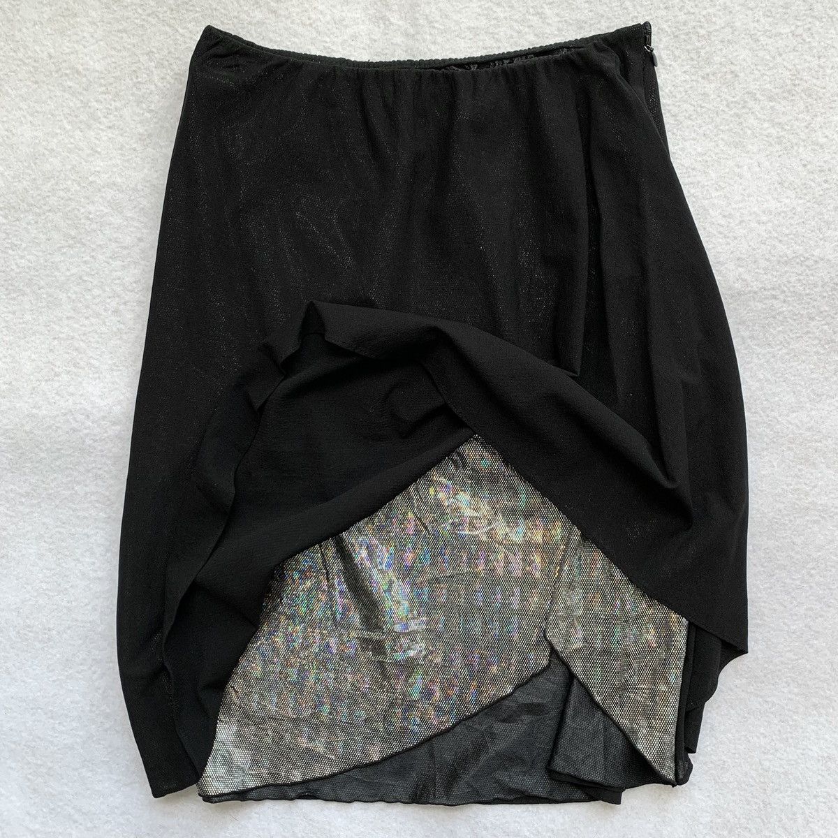 Vivienne Tam 2000s Vivienne Tam Iridescent Lined Mesh Skirt Size 29" - 2 Thumbnail