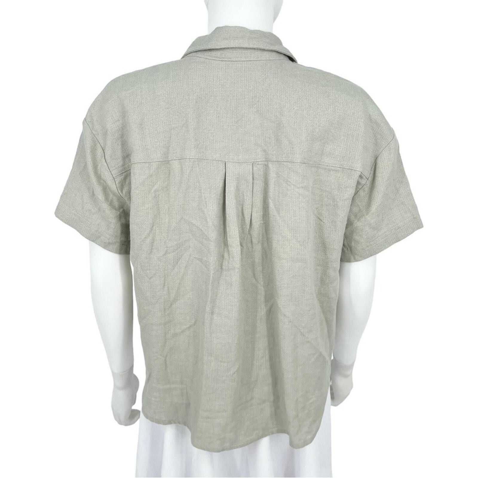 Madewell Madewell Medium Light Green Button Down Breezewoven Beach Size M / US 6-8 / IT 42-44 - 4 Thumbnail
