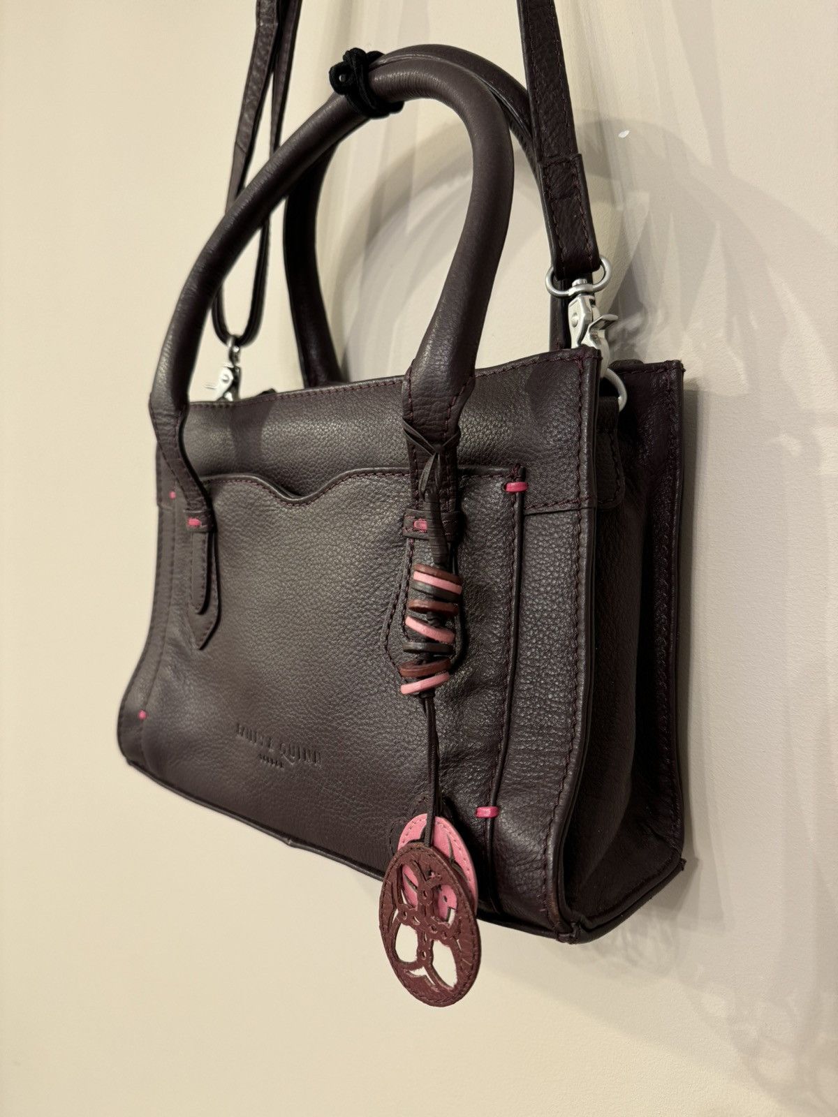 Vintage Bailey & Quinn London leather burgundy shoulder bag hand Size ONE SIZE - 4 Thumbnail