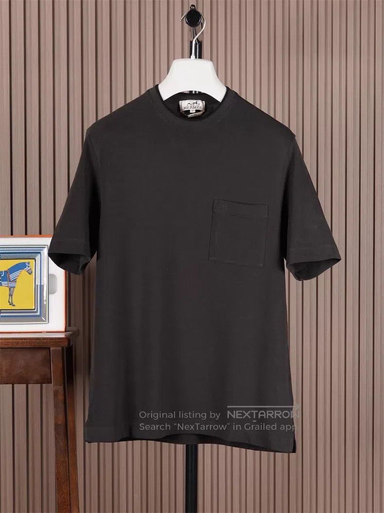 Hermes Hermes Light Greyish Brown Slim Fit Short Sleeve Size US M / EU 48-50 / 2 - 1 Thumbnail
