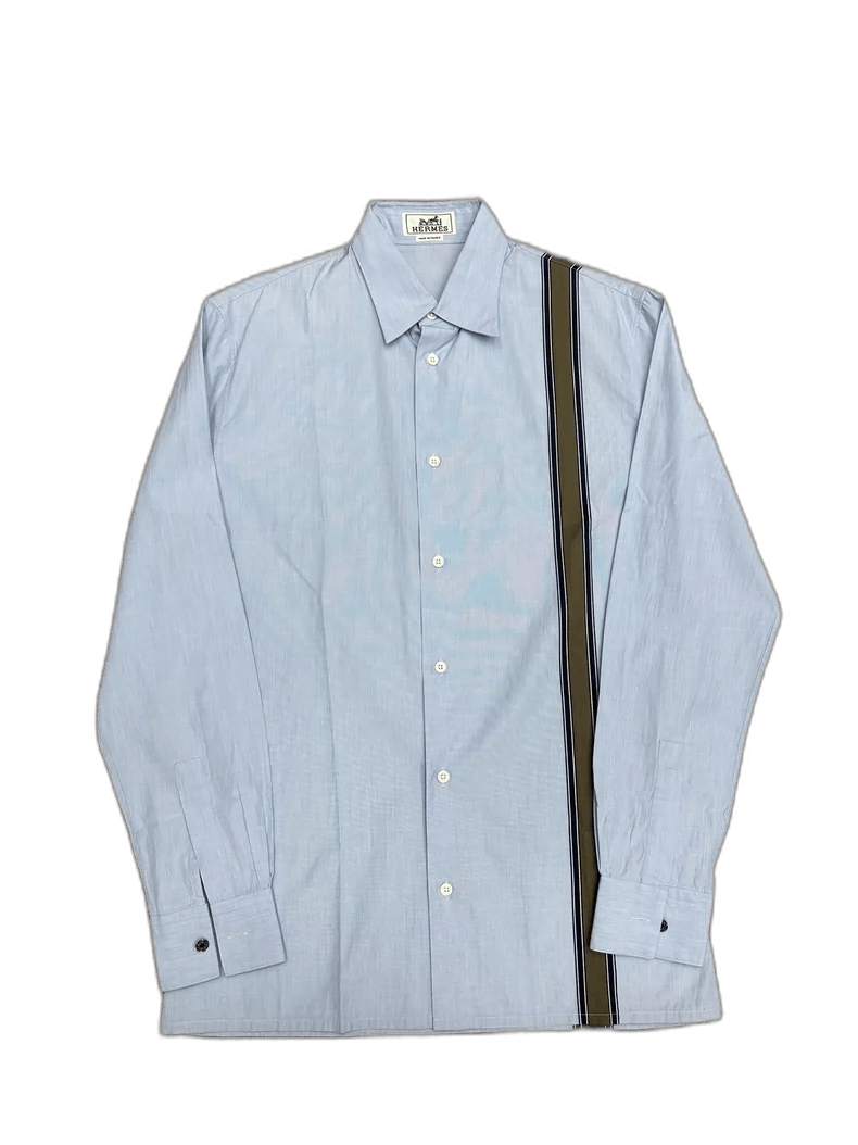 Hermes Hermes Striped Paneled Stripe Shirt Size US M / EU 48-50 / 2 - 1 Thumbnail