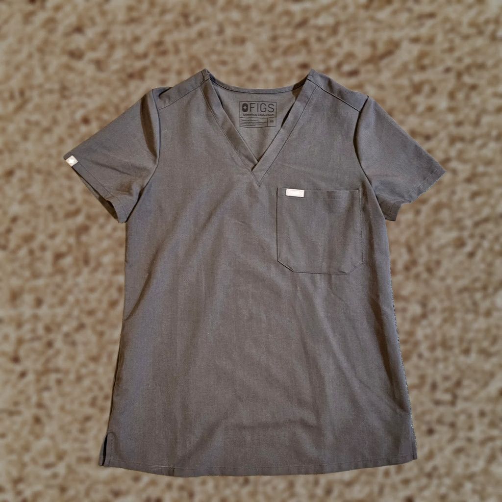 Vintage FIGS Top Womens XS Gray 3 Pockets Short Sleeve Stretch Technical Comfort Shirt Womens XS Gray FIGS Shirt Size XS / US 0-2 / IT 36-38 - 1 Thumbnail