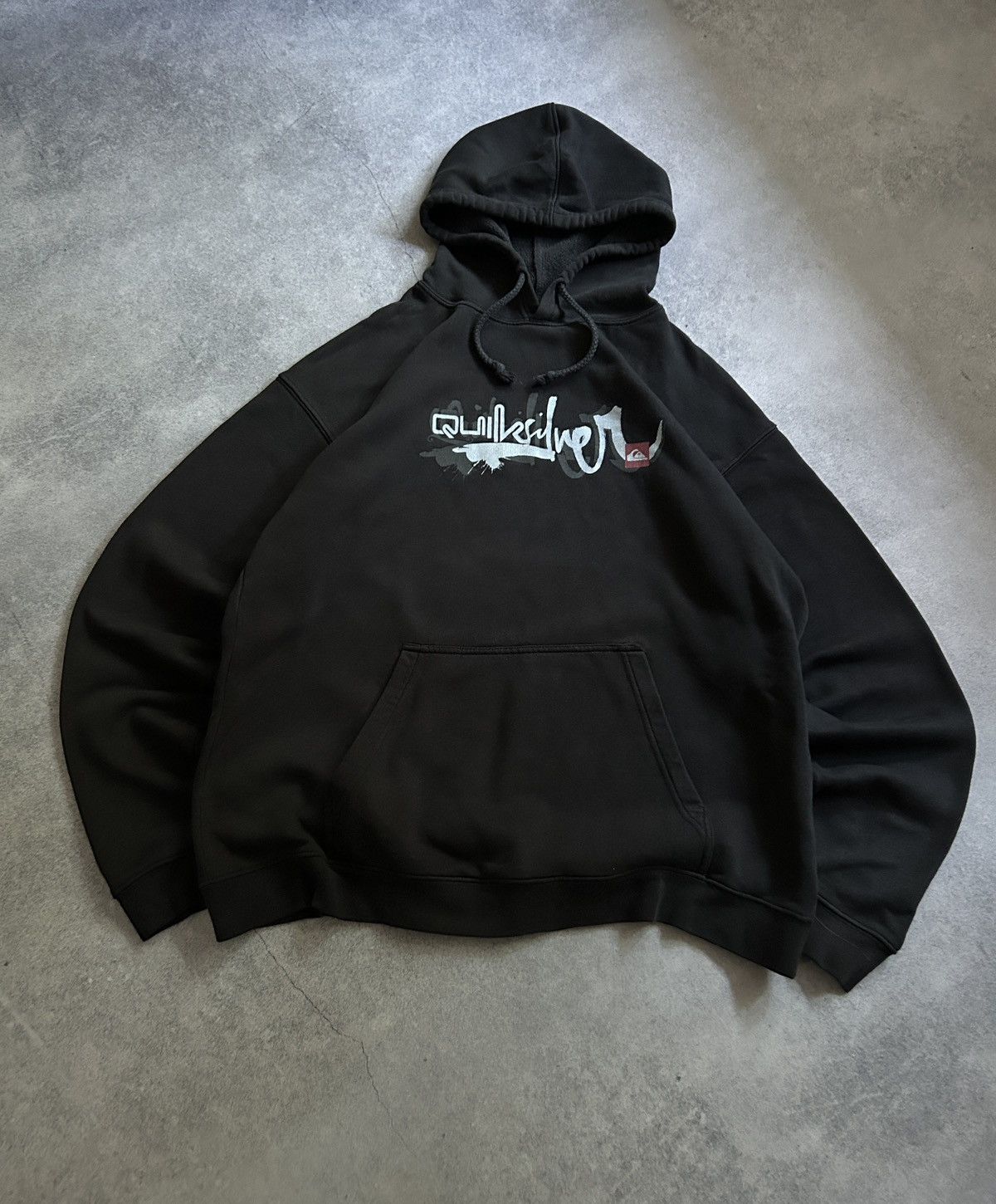 Quicksilver Vintage Quicksilver big logo baggy black hoodie mens Size US L / EU 52-54 / 3 - 1 Thumbnail