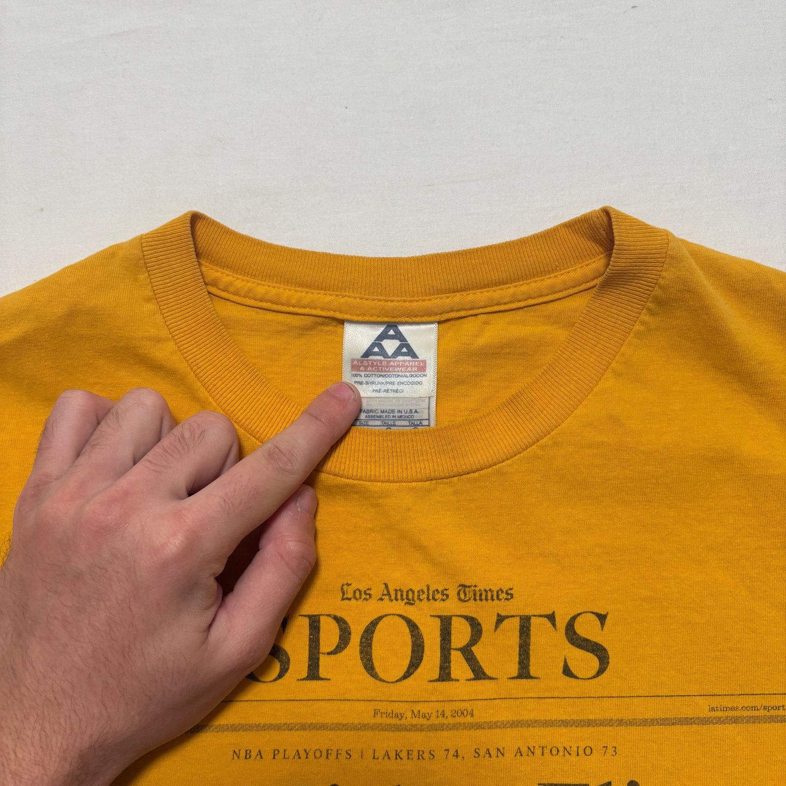 Alstyle Y2K 00's LA Lakers Derek Fisher Fling T-Shirt Yellow L Size US L / EU 52-54 / 3 - 3 Thumbnail