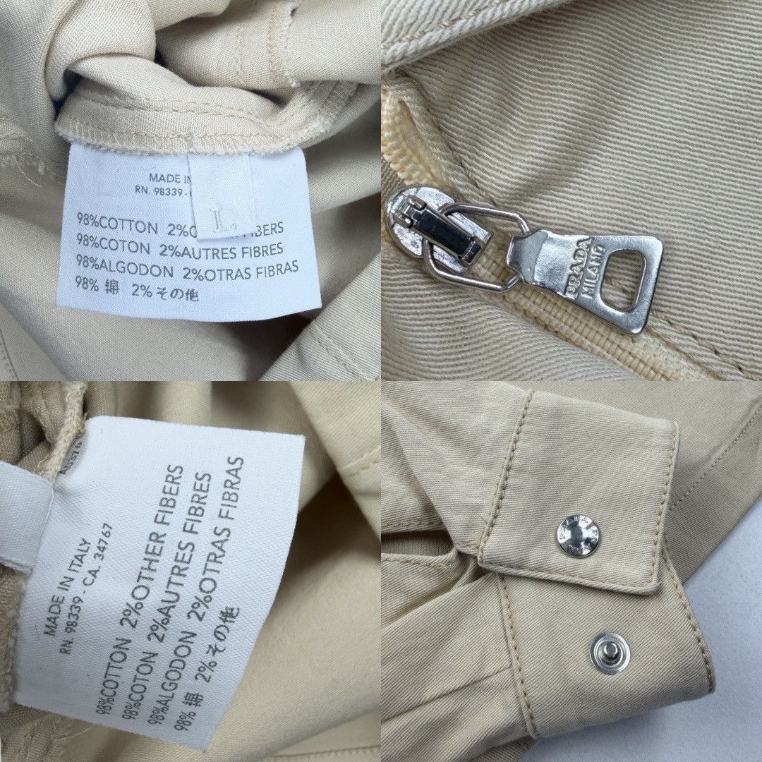 Prada Vintage 00s Prada Beige Full Zip Blazer Shirt Size L / US 10 / IT 46 - 9 Thumbnail