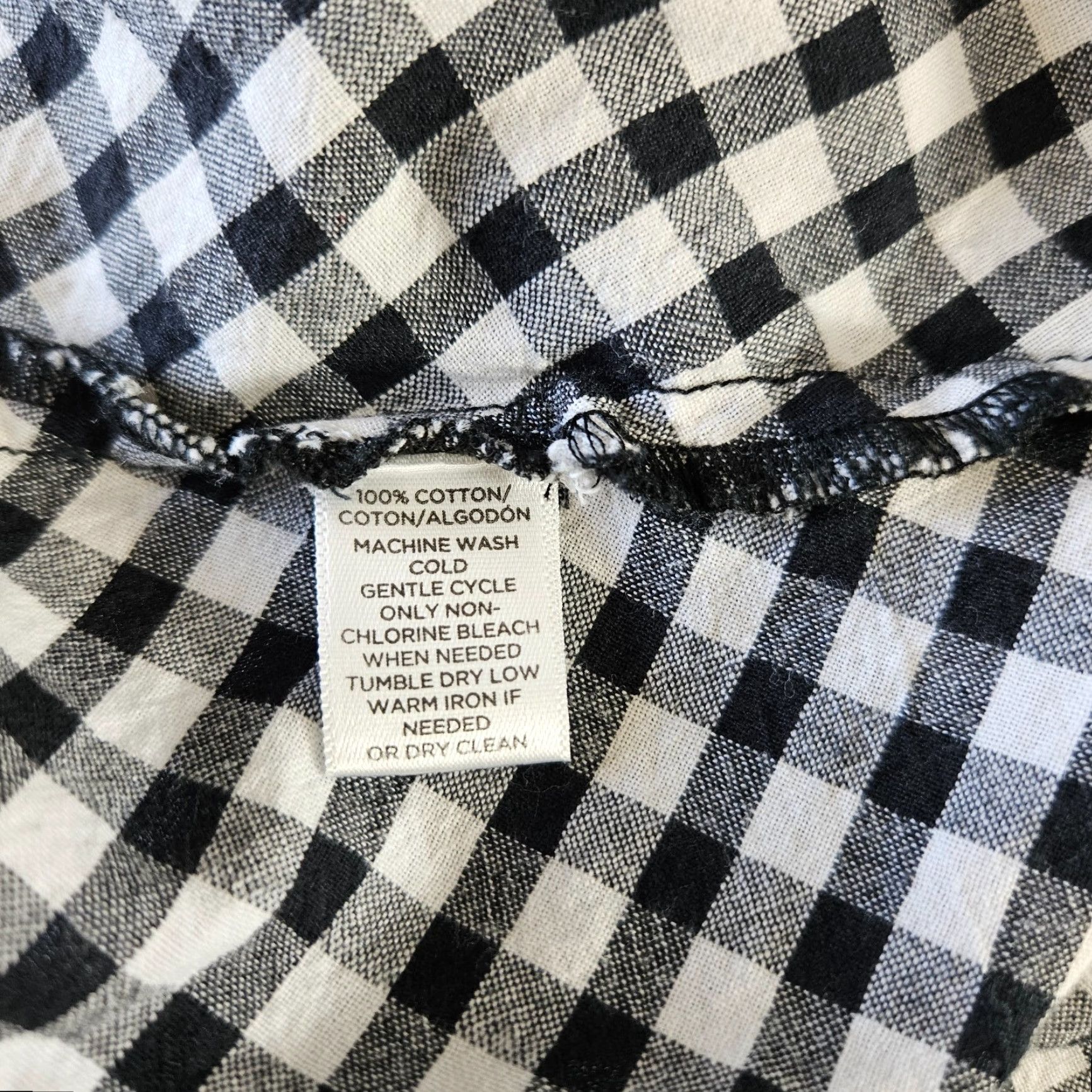 Loft LOFT Womens Top Blouse Gingham Black White Split Sleeves Cotton Size L Size L / US 10 / IT 46 - 5 Thumbnail