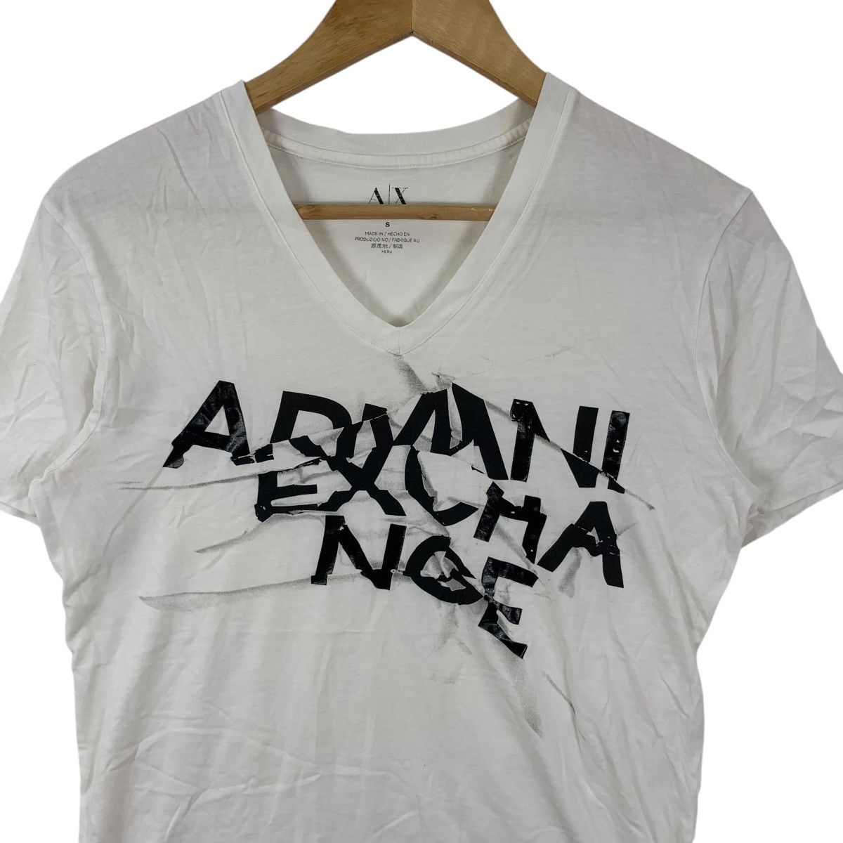 Armani Exchange ARMANI EXCHANGE GIORGIO Distress Logo Design Tee Shirt Top Size S / US 4 / IT 40 - 5 Thumbnail