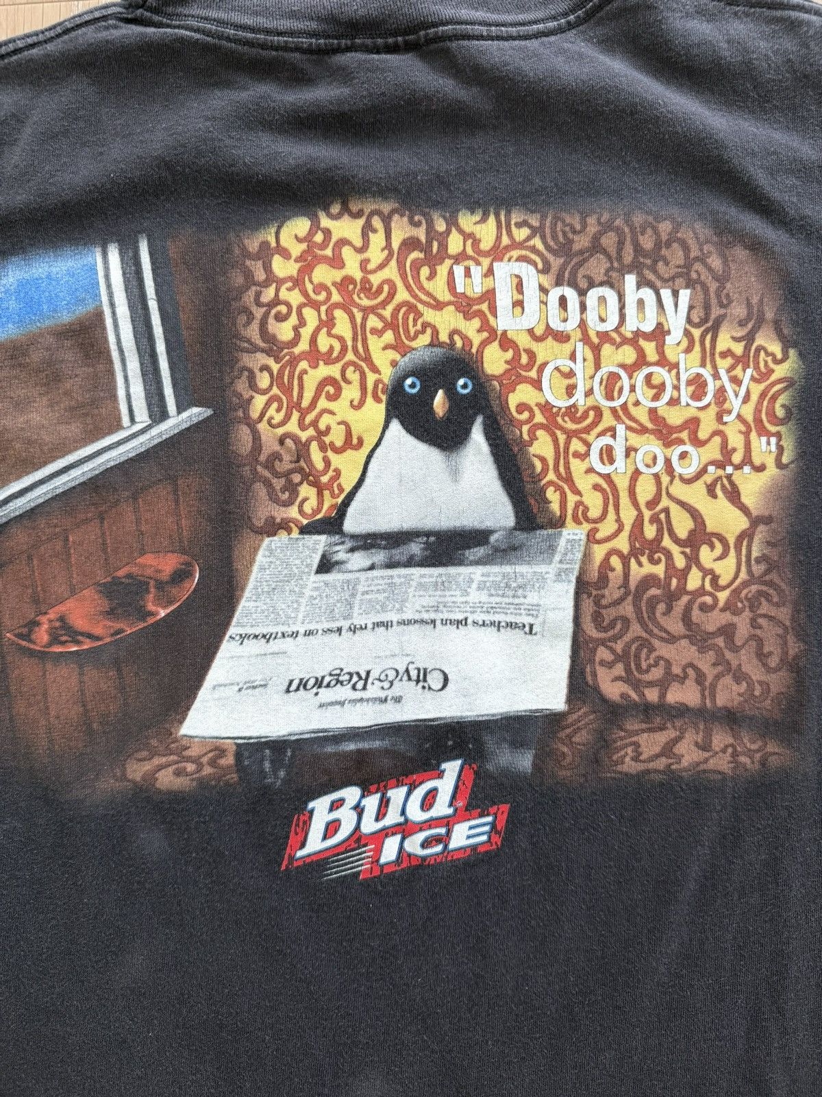 Other Vintage 90s Bud Ice Beware the Penguin Promo Shirt Size US L / EU 52-54 / 3 - 3 Thumbnail