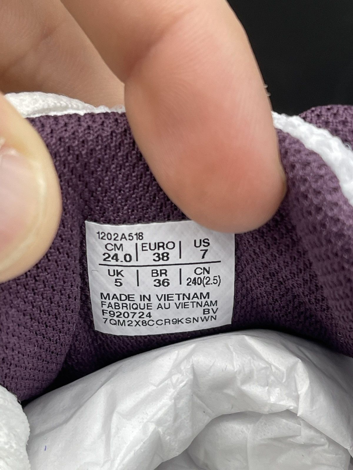 Asics Size 5.5/7w - Asics Gel-1130 White Deep Plum Size US 5.5 / EU 38 - 10 Thumbnail