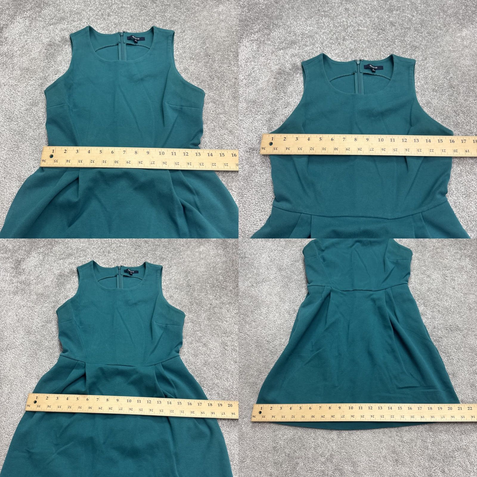 Madewell VINTAGE Madewell Womens A-Line Dress Casual Workwear Summer Small Green Sleeveless Pleated Size S / US 4 / IT 40 - 8 Thumbnail