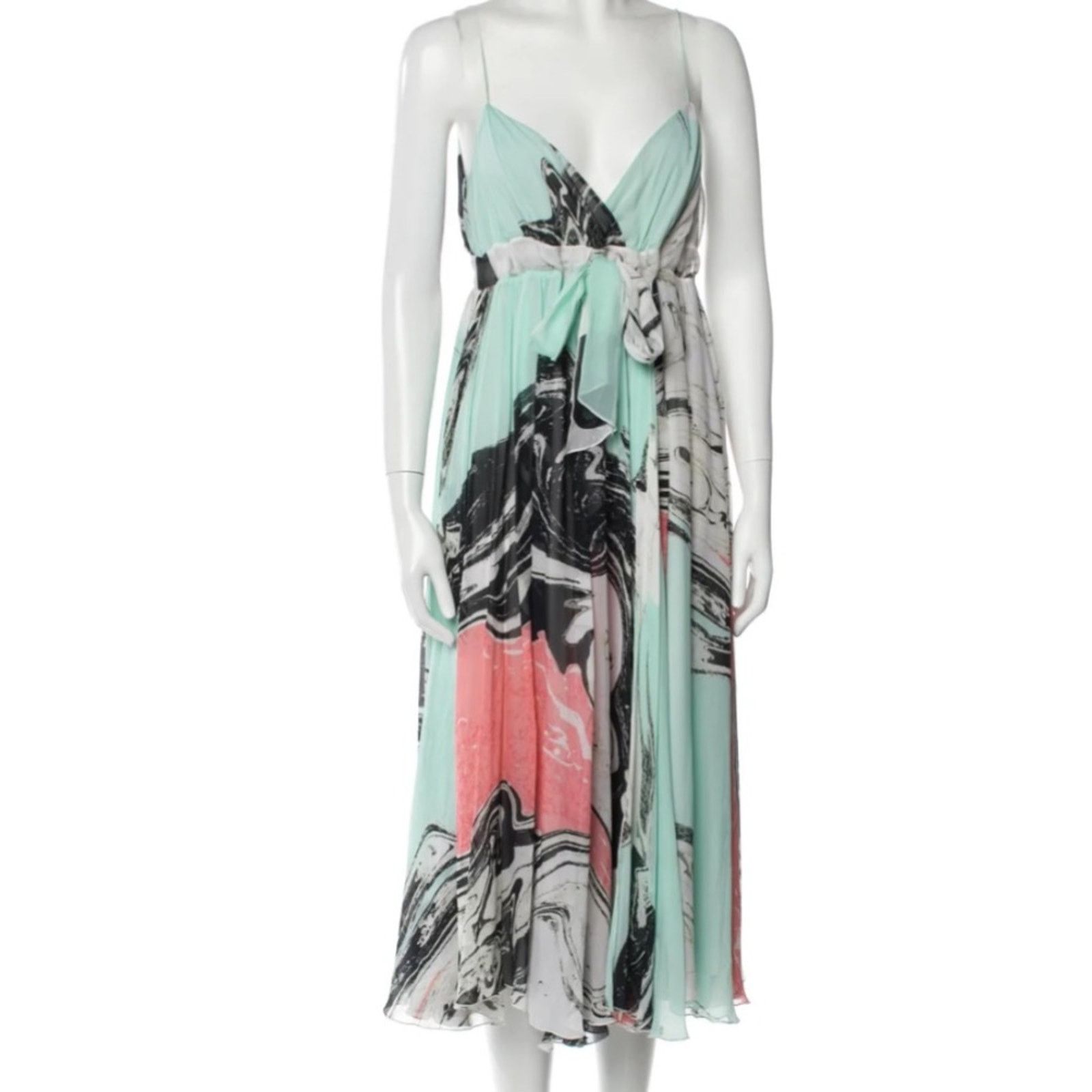 Diane von Furstenberg Diane Von Furstenberg Jolie Turquoise Silk Dress Size 2 Size XS / US 0-2 / IT 36-38 - 1 Thumbnail